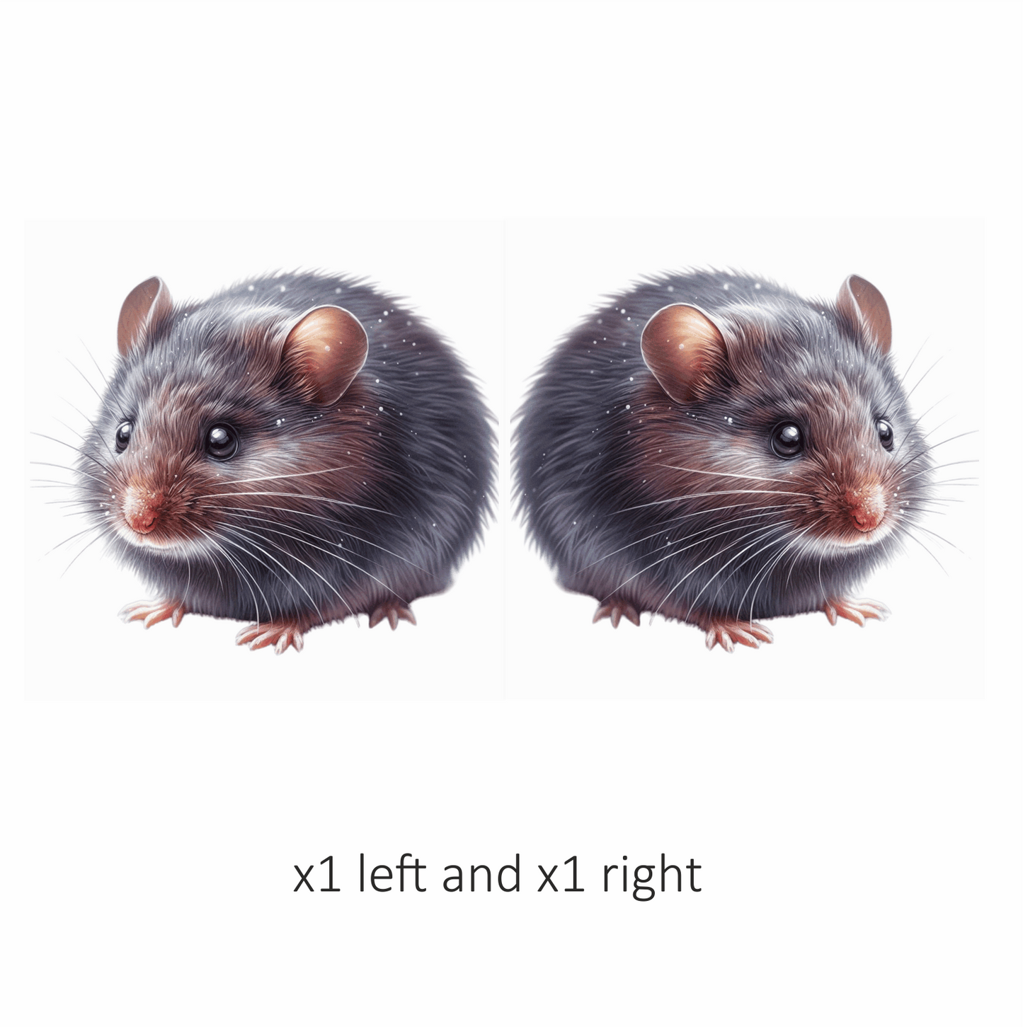 Grey Mouse Small Round Cute Vinyl Sticker Decal