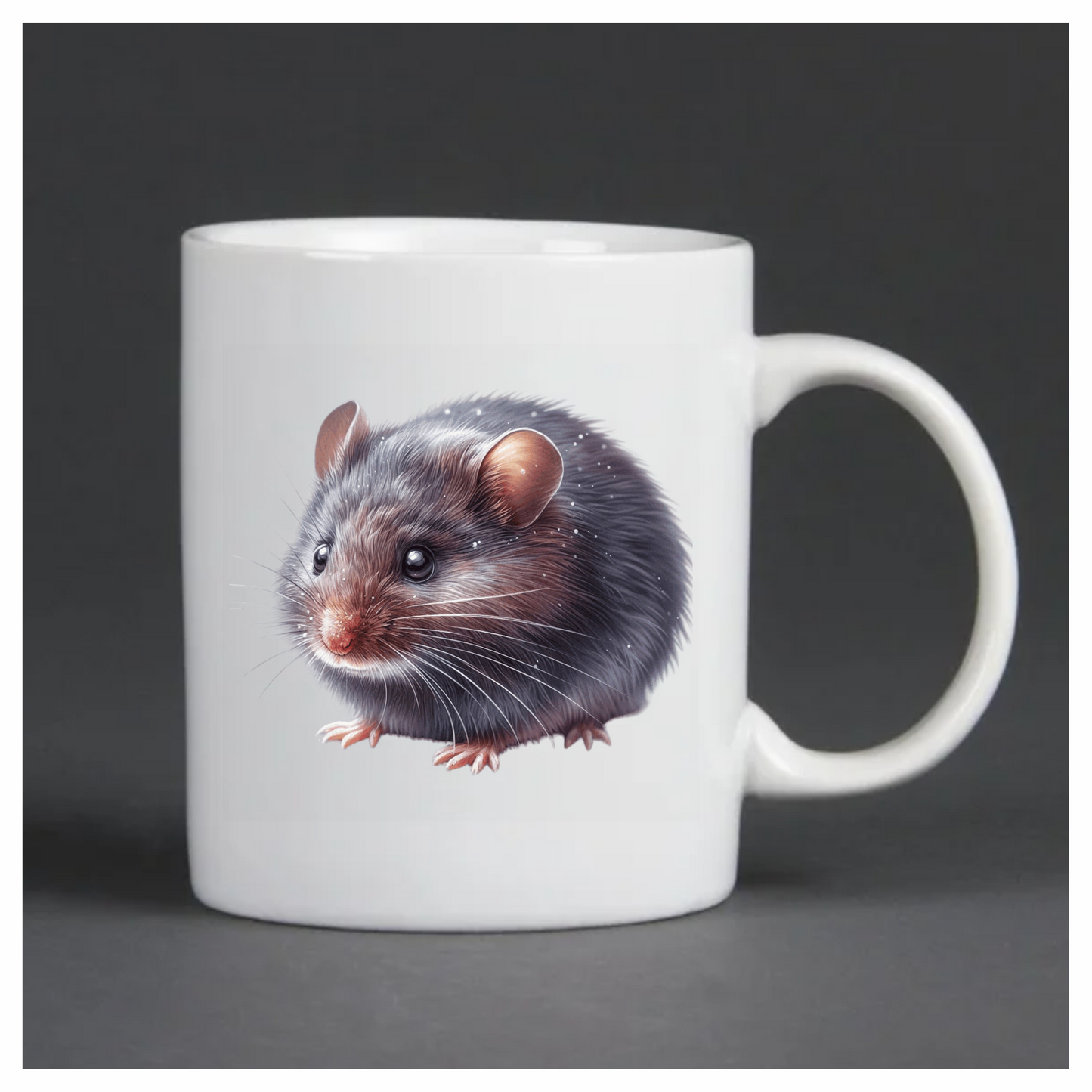 Grey Mouse Small Round Cute Vinyl Sticker Decal