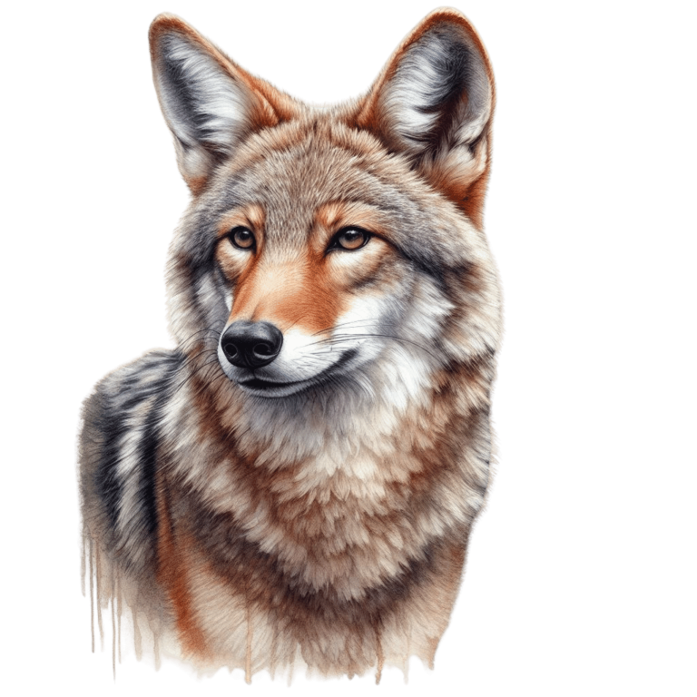 Brown Grey Coyote Realistic Portrait Vinyl Sticker Decal