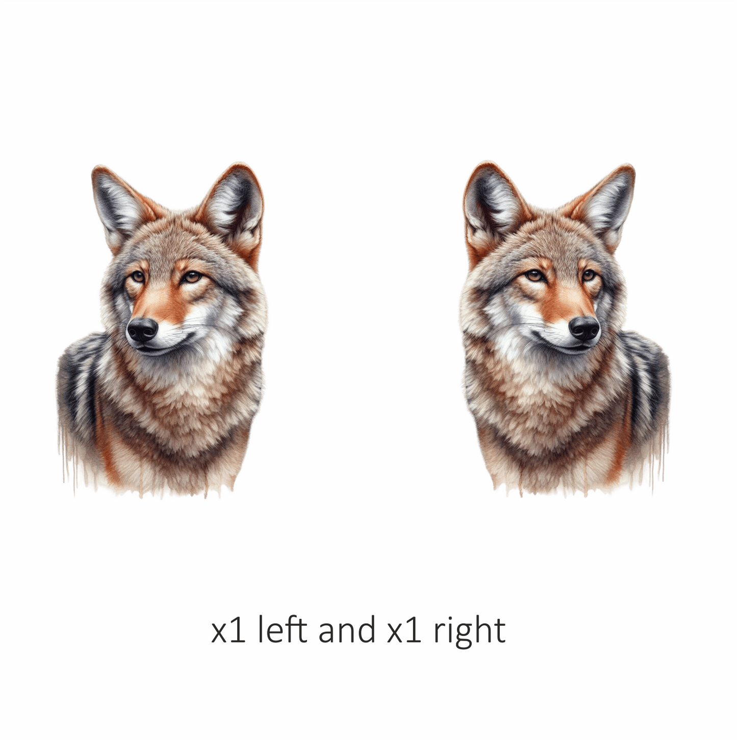 Brown Grey Coyote Realistic Portrait Vinyl Sticker Decal