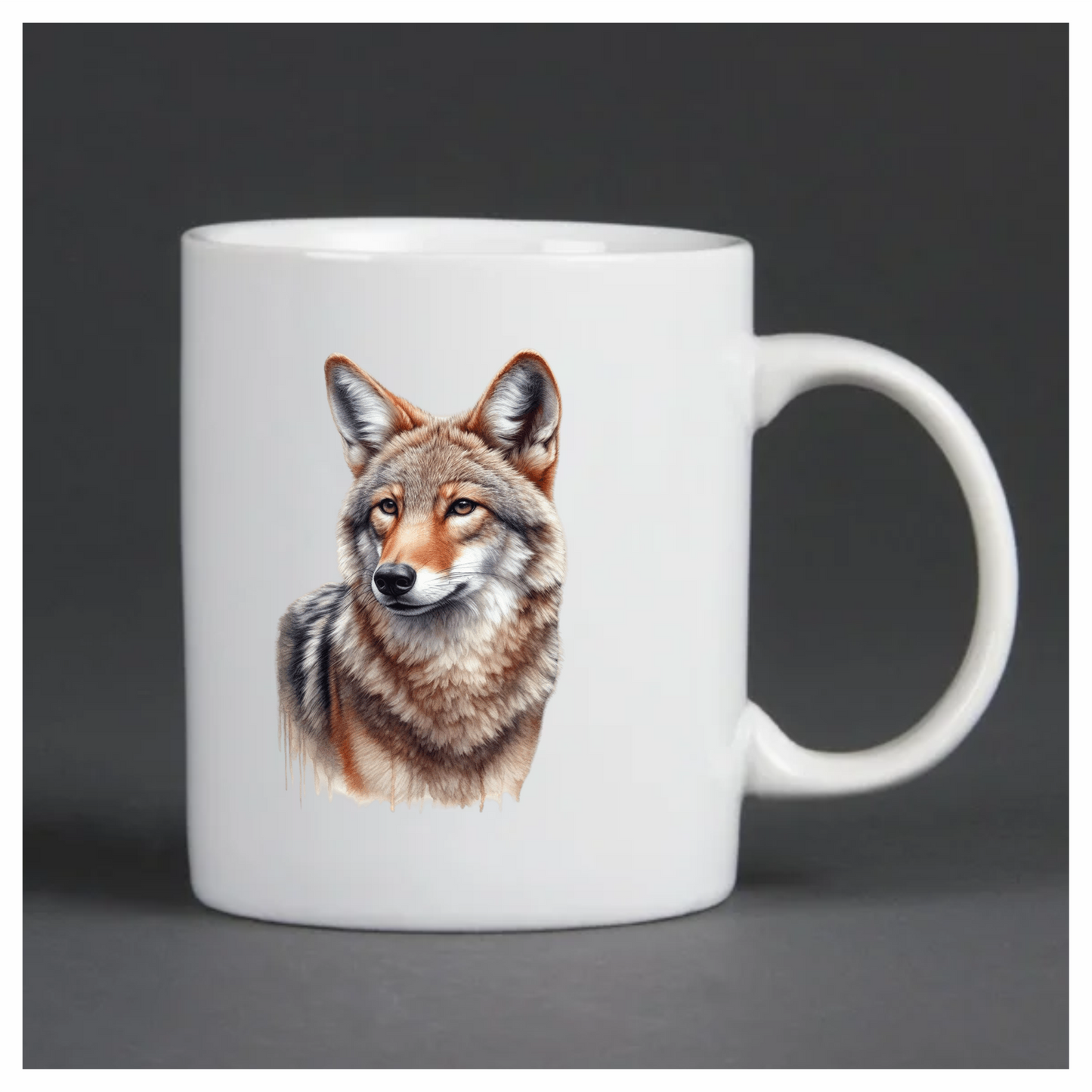 Brown Grey Coyote Realistic Portrait Vinyl Sticker Decal