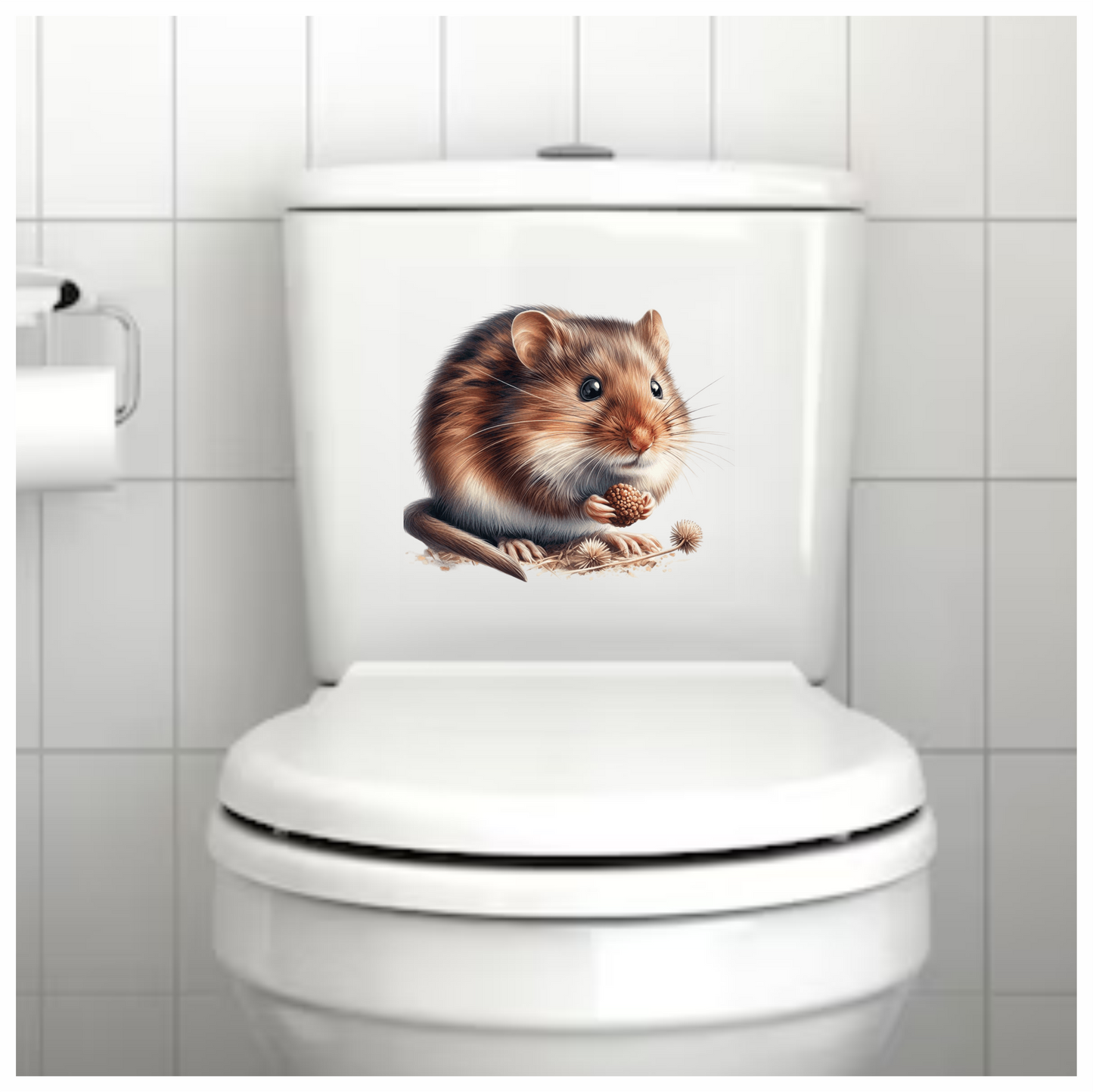 Brown Hamster Fluffy Seed Vinyl Sticker Decal
