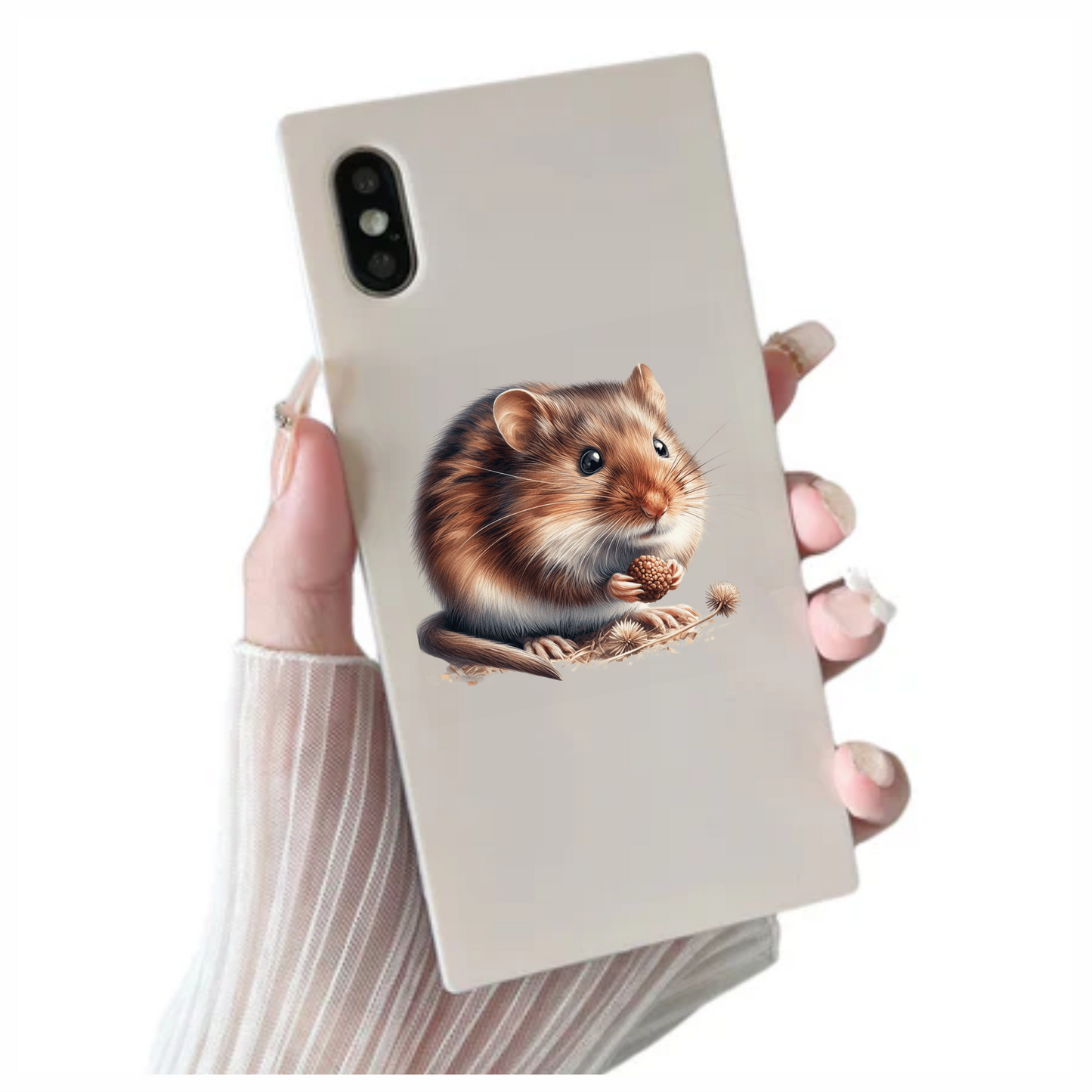Brown Hamster Fluffy Seed Vinyl Sticker Decal