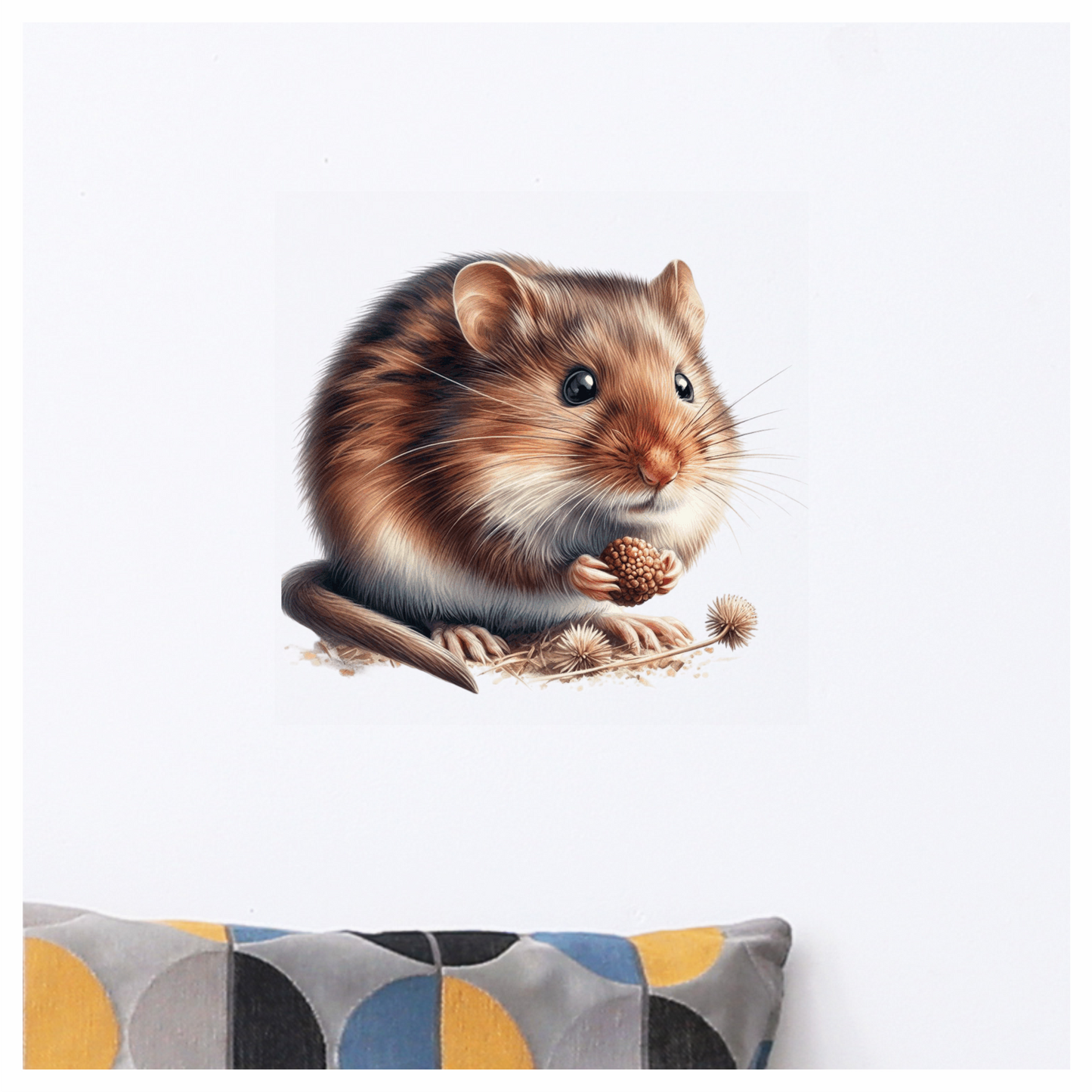 Brown Hamster Fluffy Seed Vinyl Sticker Decal