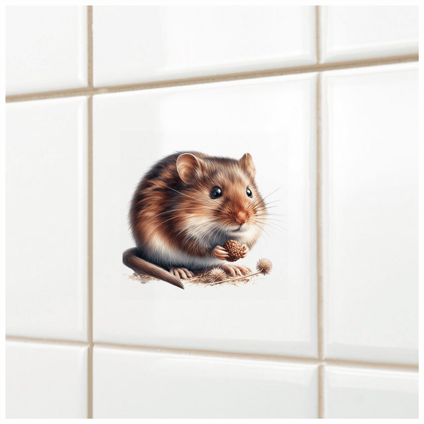 Brown Hamster Fluffy Seed Vinyl Sticker Decal