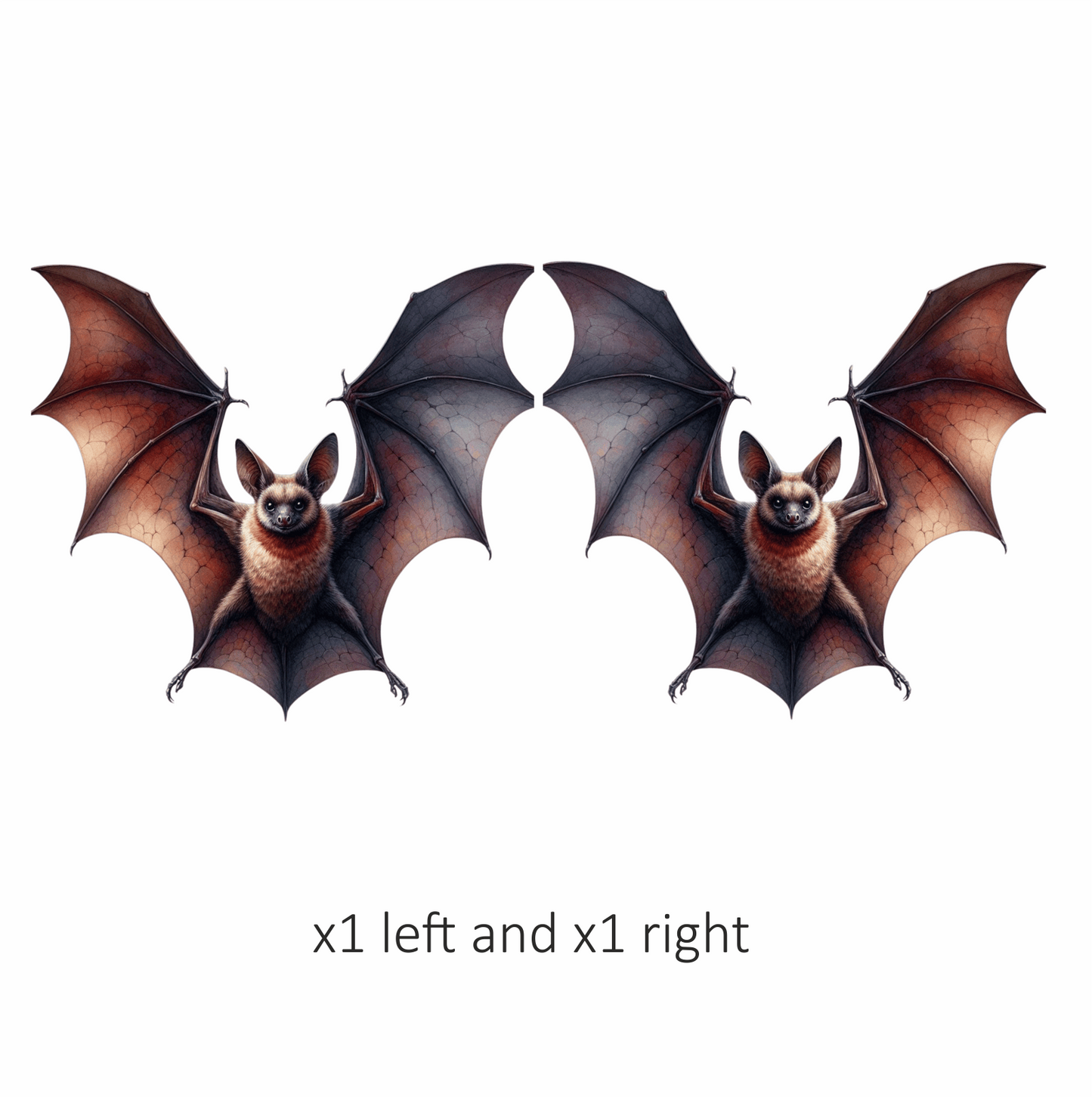 Brown Bat Large Wings Spread Vinyl Sticker Decal