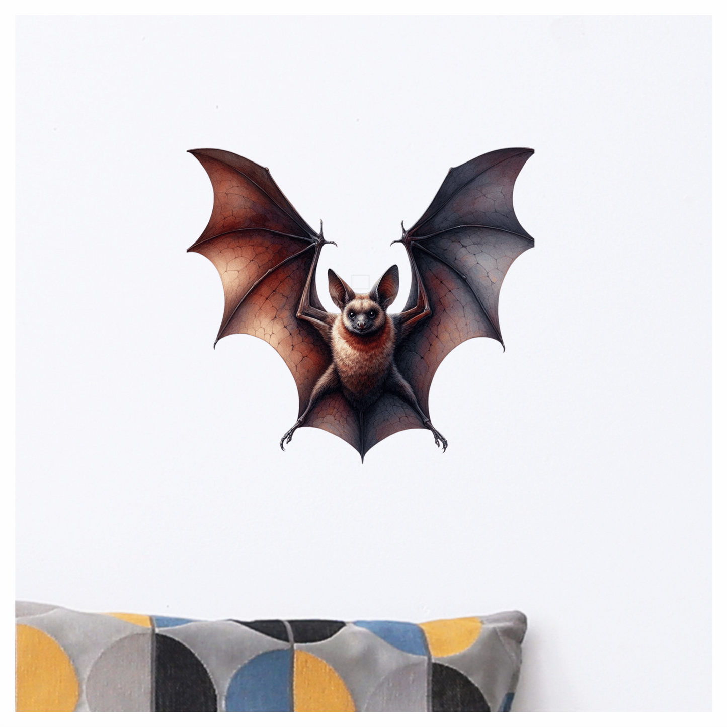 Brown Bat Large Wings Spread Vinyl Sticker Decal