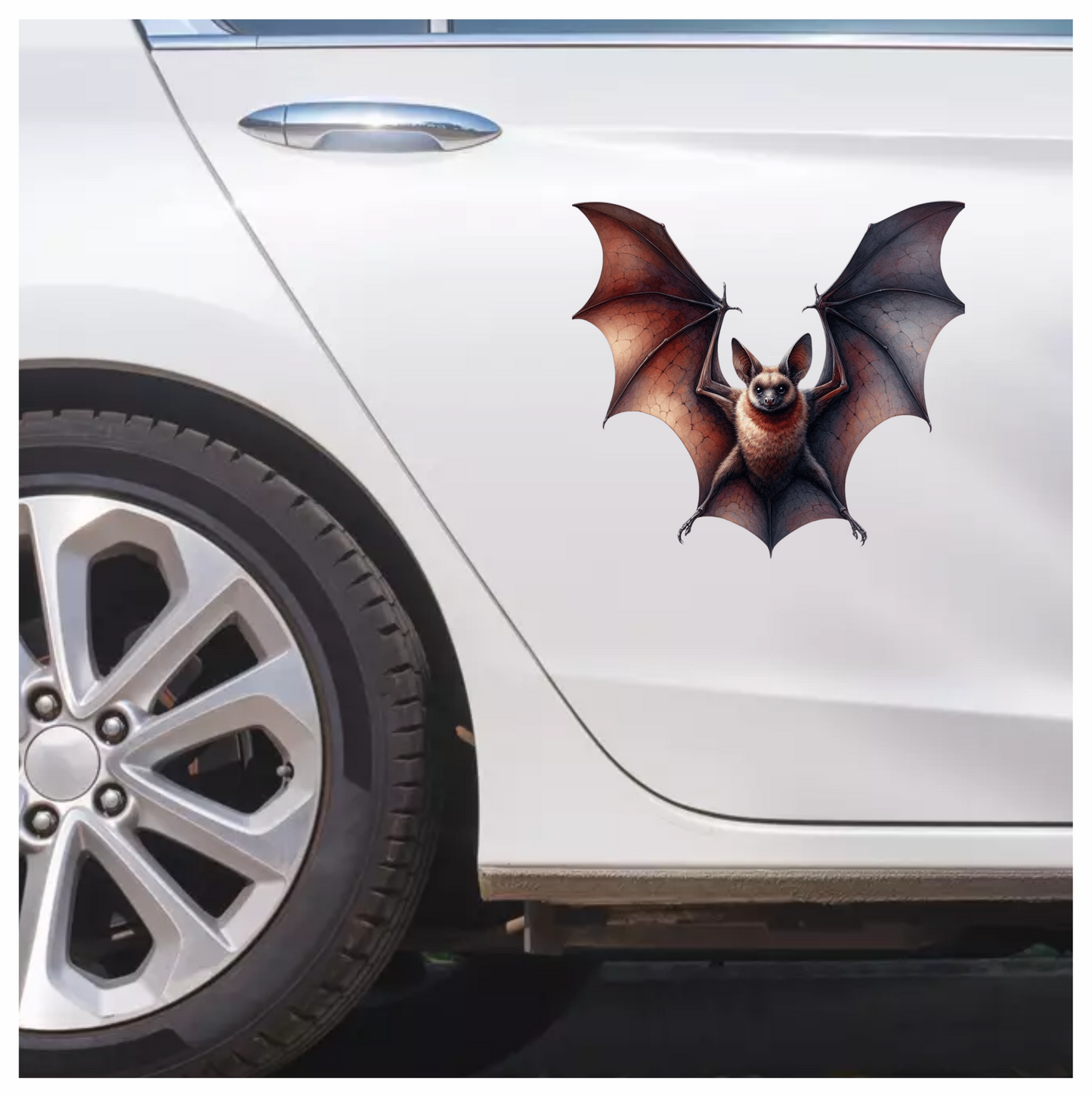 Brown Bat Large Wings Spread Vinyl Sticker Decal