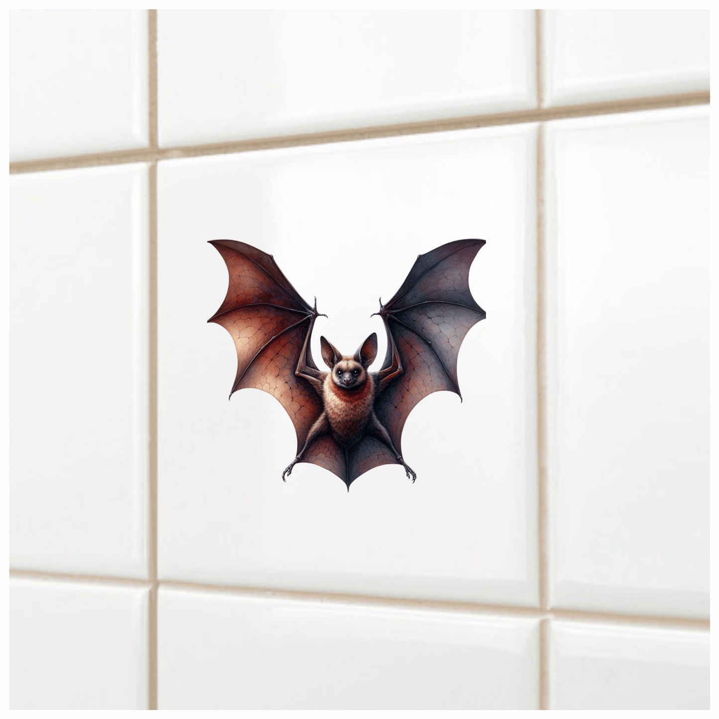 Brown Bat Large Wings Spread Vinyl Sticker Decal