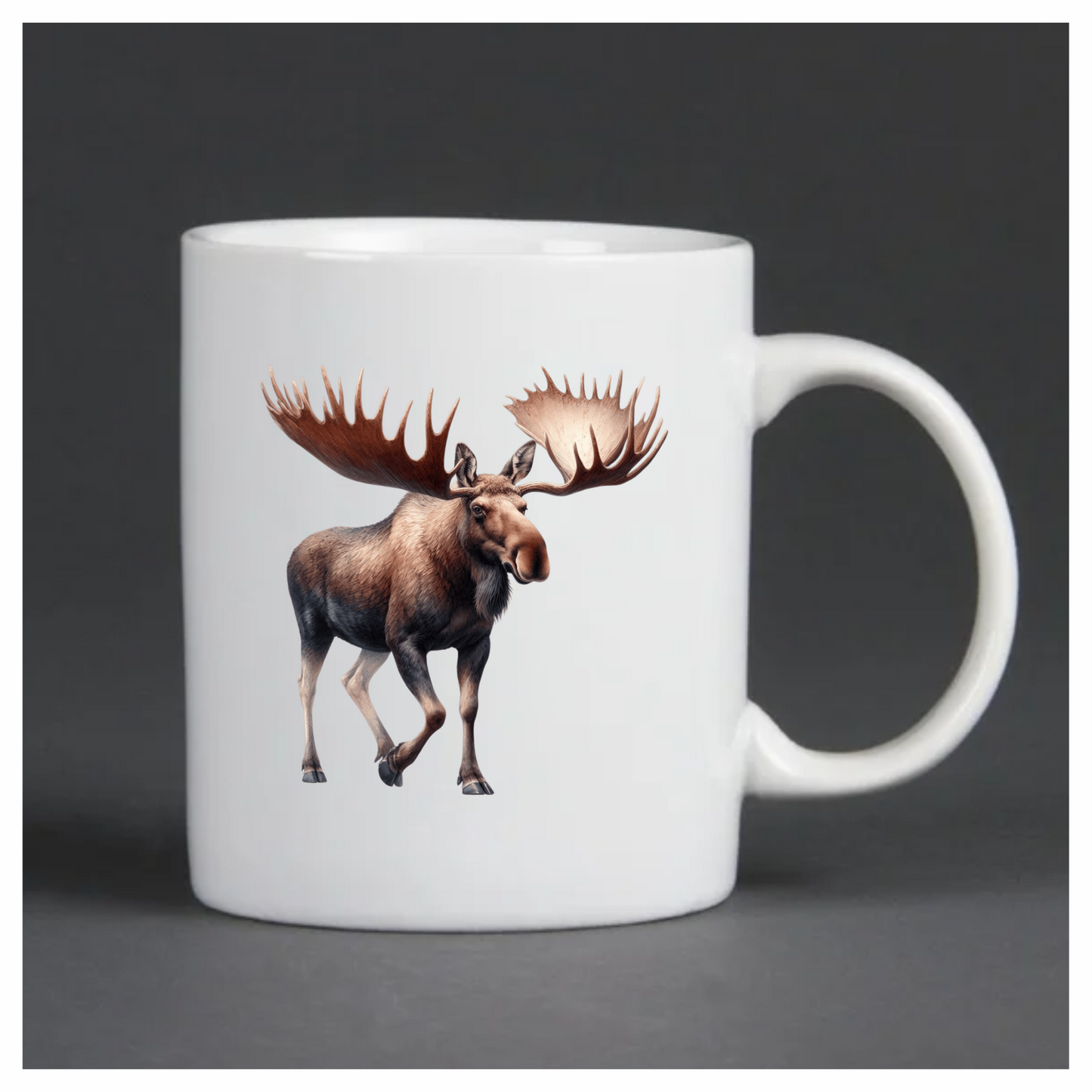 Brown Moose Large Antlers Walking Vinyl Sticker Decal