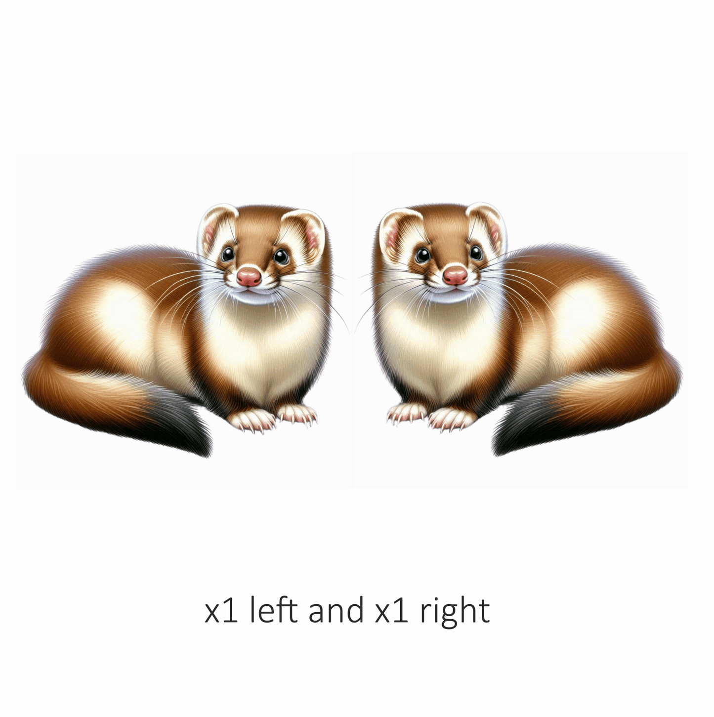 Brown Ferret Cartoon Animal Drawing Vinyl Sticker Decal