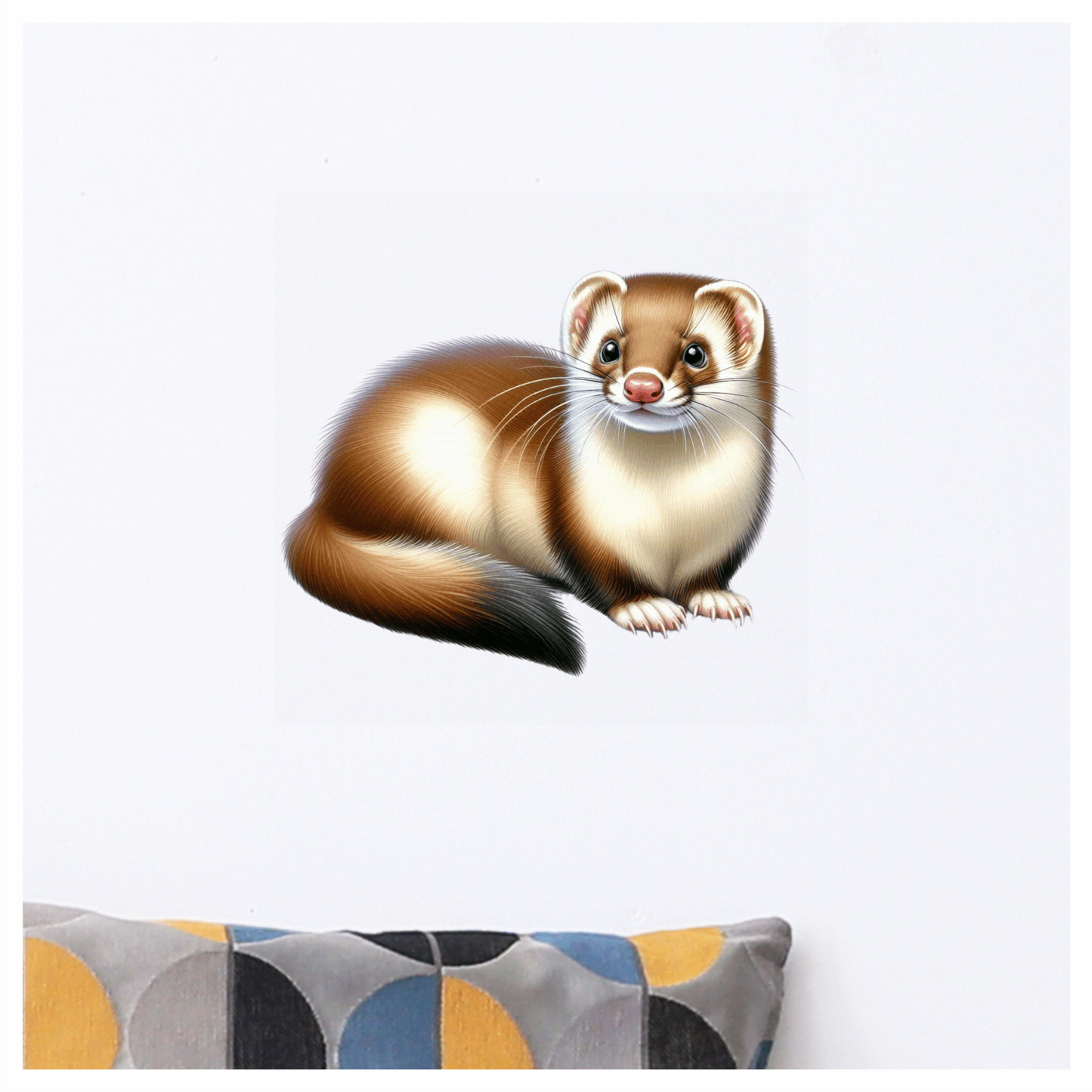 Brown Ferret Cartoon Animal Drawing Vinyl Sticker Decal