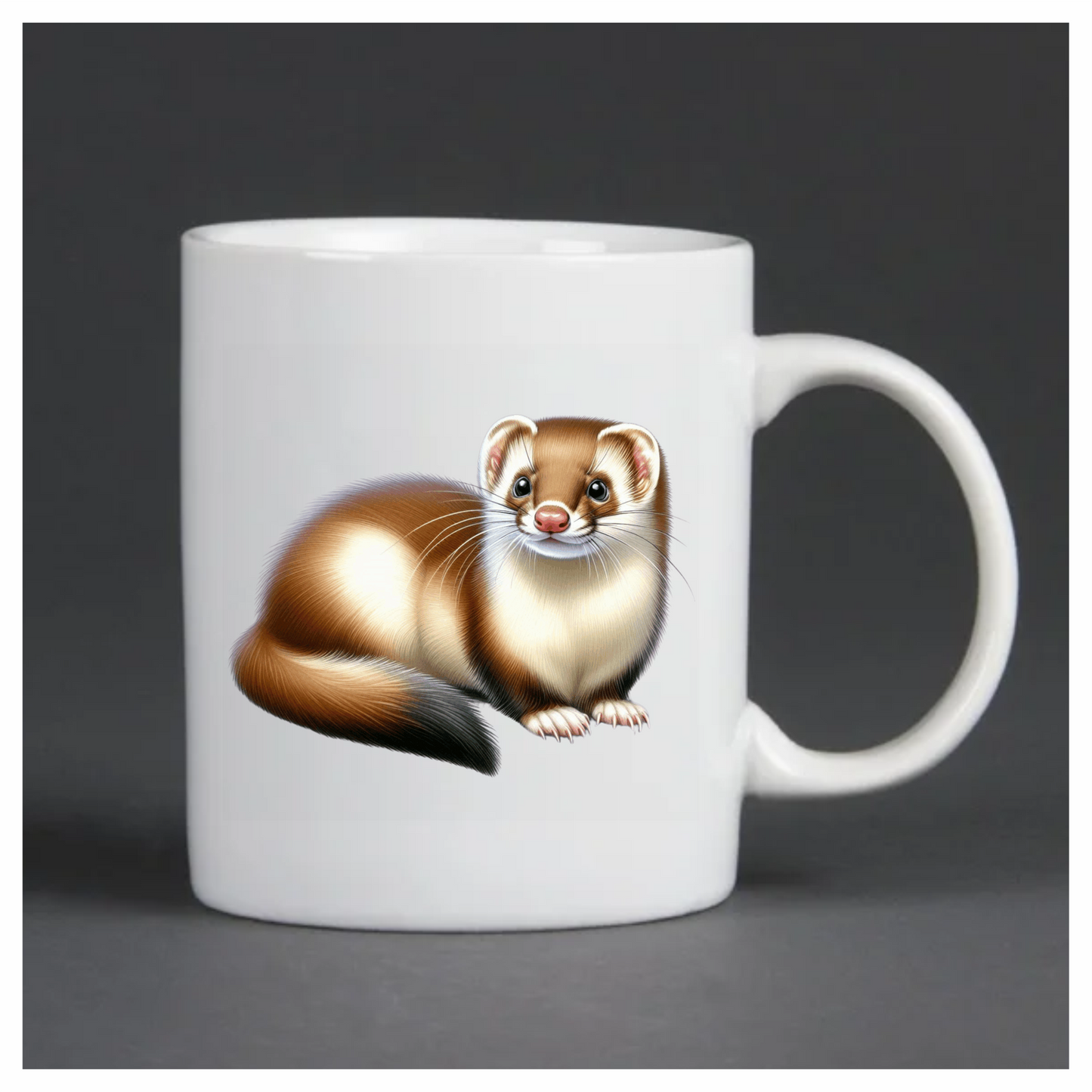 Brown Ferret Cartoon Animal Drawing Vinyl Sticker Decal