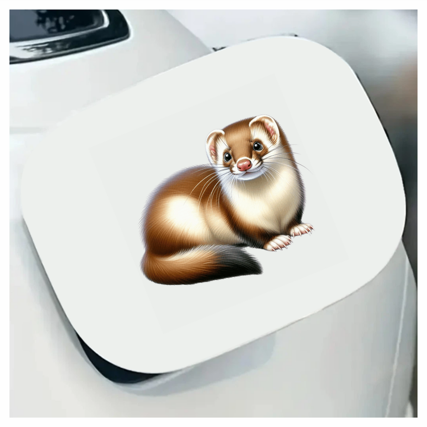 Brown Ferret Cartoon Animal Drawing Vinyl Sticker Decal