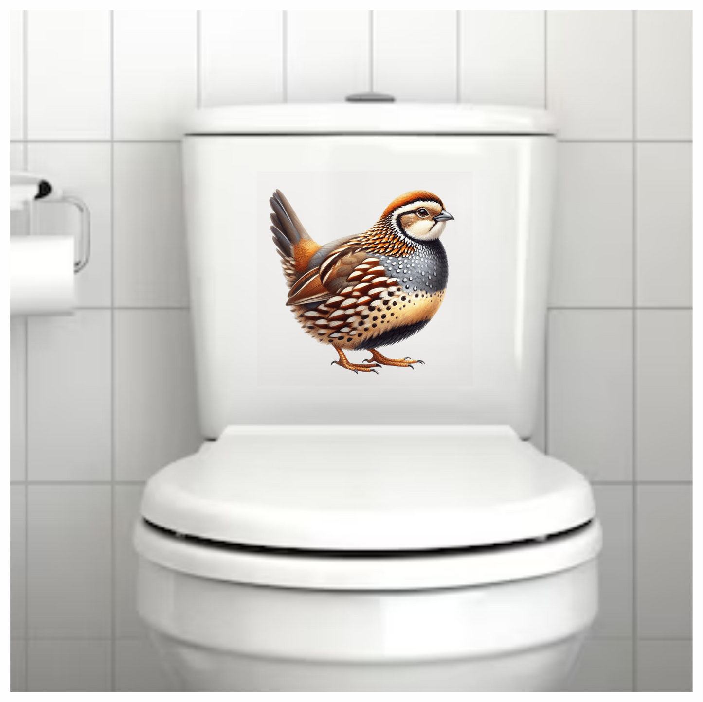 Brown Bird Quail Patterned Feathers Vinyl Sticker Decal
