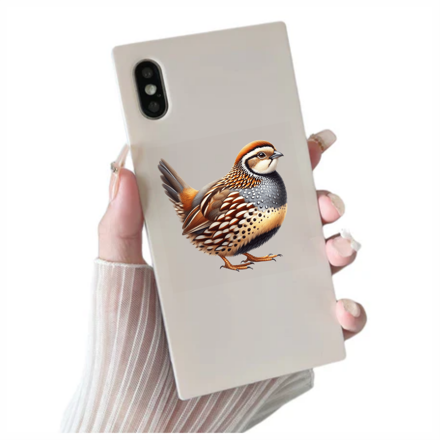 Brown Bird Quail Patterned Feathers Vinyl Sticker Decal