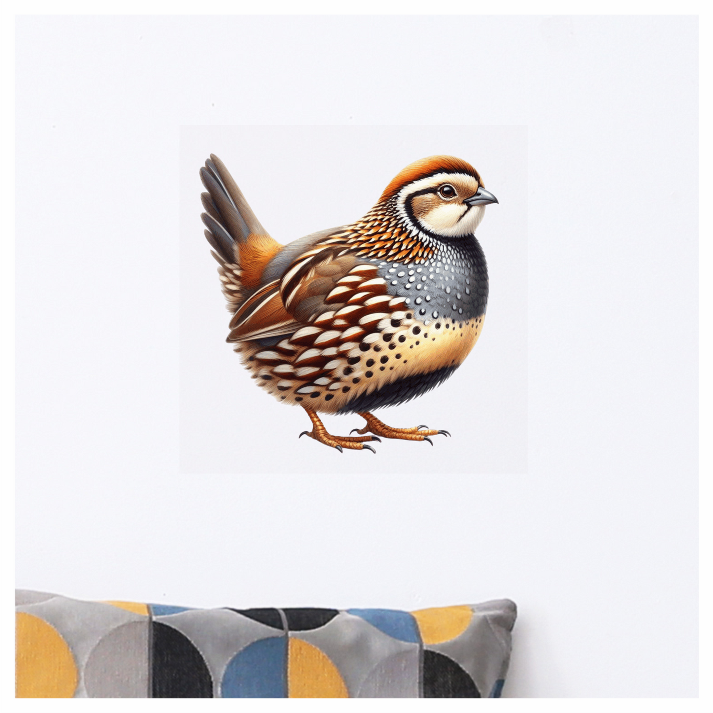 Brown Bird Quail Patterned Feathers Vinyl Sticker Decal