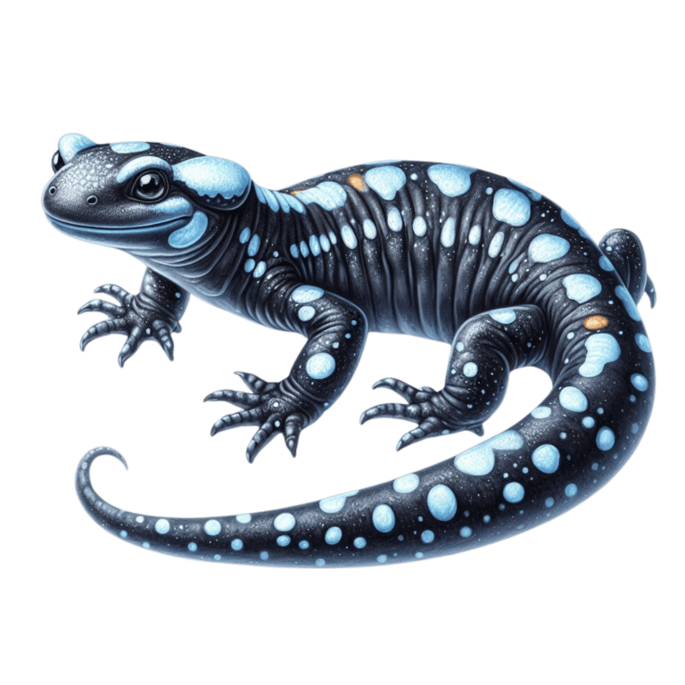 Black Salamander Blue Spots Vinyl Sticker Decal
