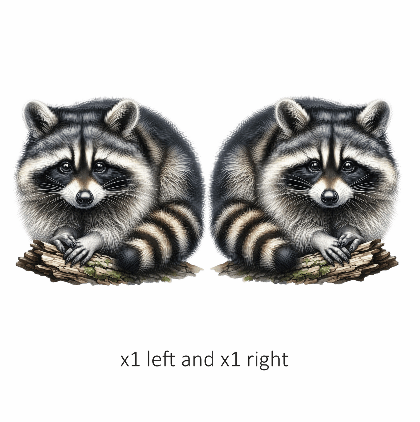 Raccoon Black Fur Wood Vinyl Sticker Decal
