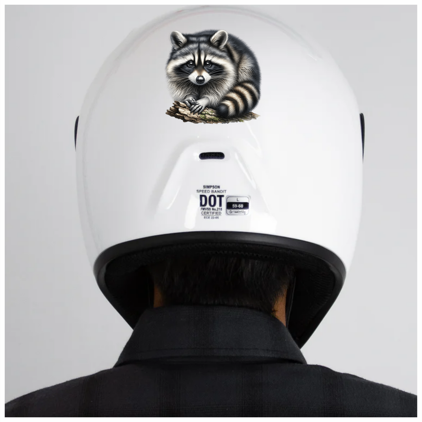 Raccoon Black Fur Wood Vinyl Sticker Decal