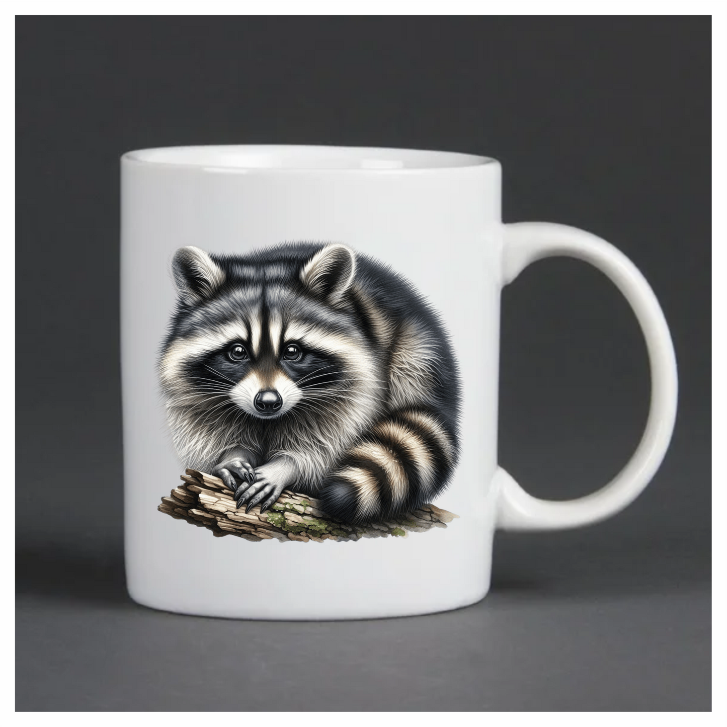 Raccoon Black Fur Wood Vinyl Sticker Decal