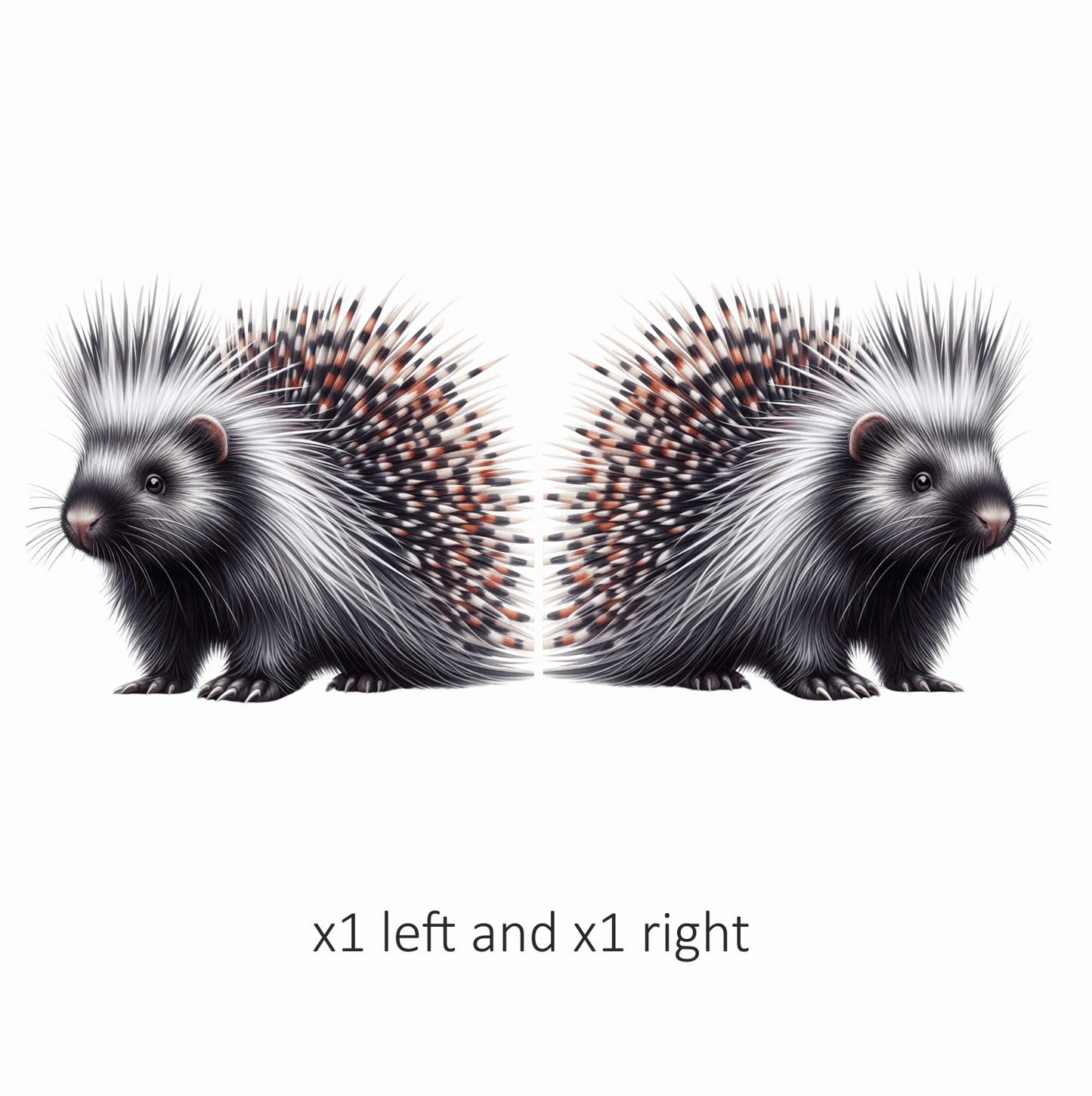 Porcupine White Spikes Animal Vinyl Sticker Decal