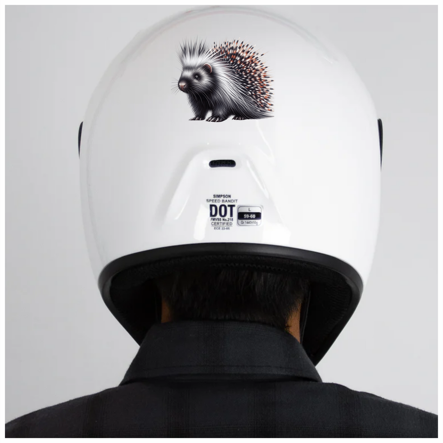 Porcupine White Spikes Animal Vinyl Sticker Decal