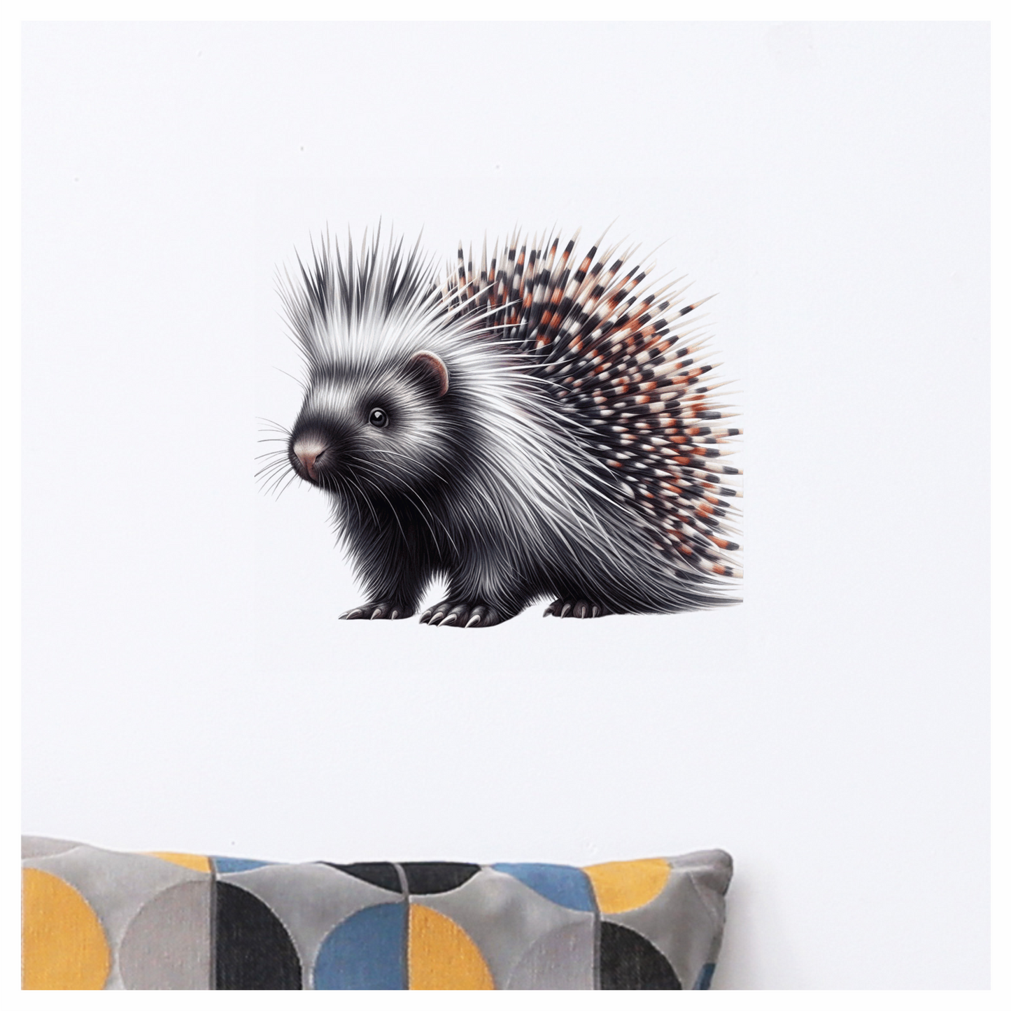 Porcupine White Spikes Animal Vinyl Sticker Decal