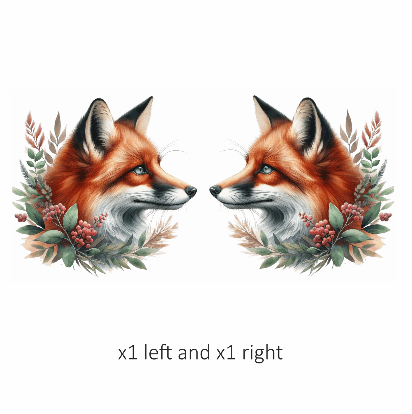 Fox Red Leaves Green Forest Vinyl Sticker Decal
