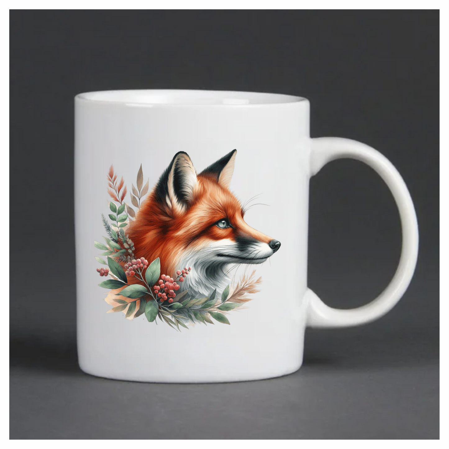 Fox Red Leaves Green Forest Vinyl Sticker Decal