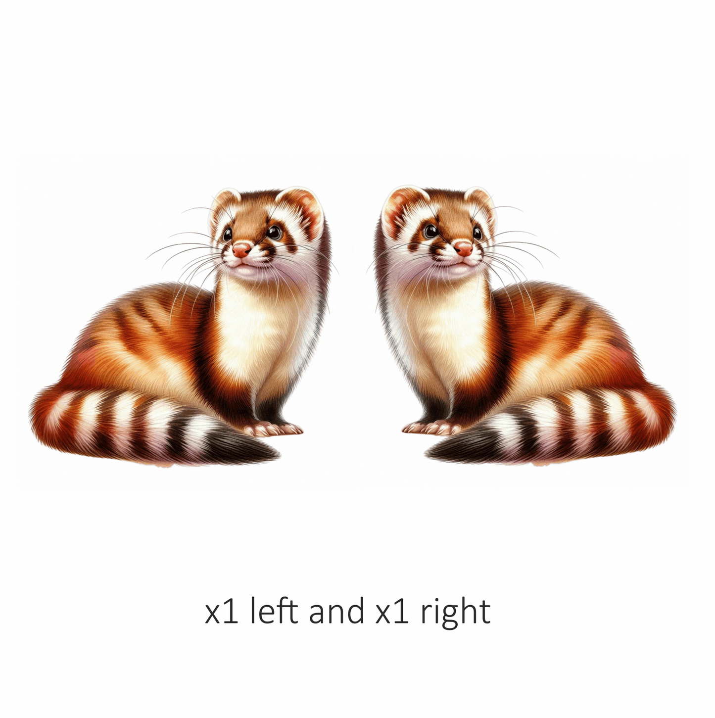 Ferret Brown White Stripe Vinyl Sticker Decal