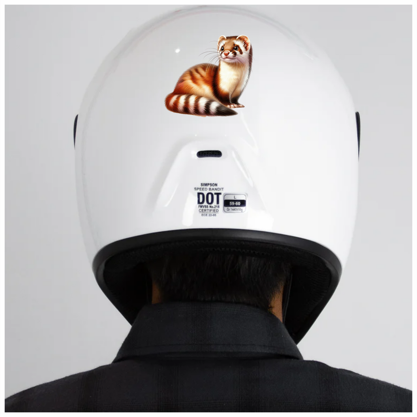 Ferret Brown White Stripe Vinyl Sticker Decal