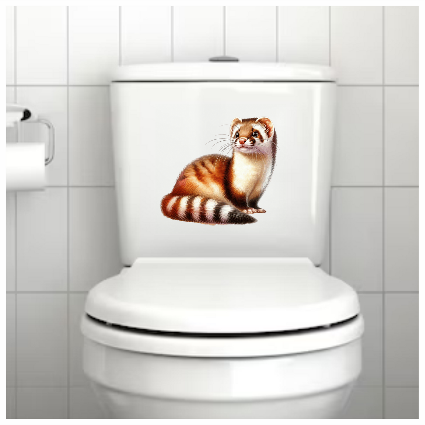 Ferret Brown White Stripe Vinyl Sticker Decal