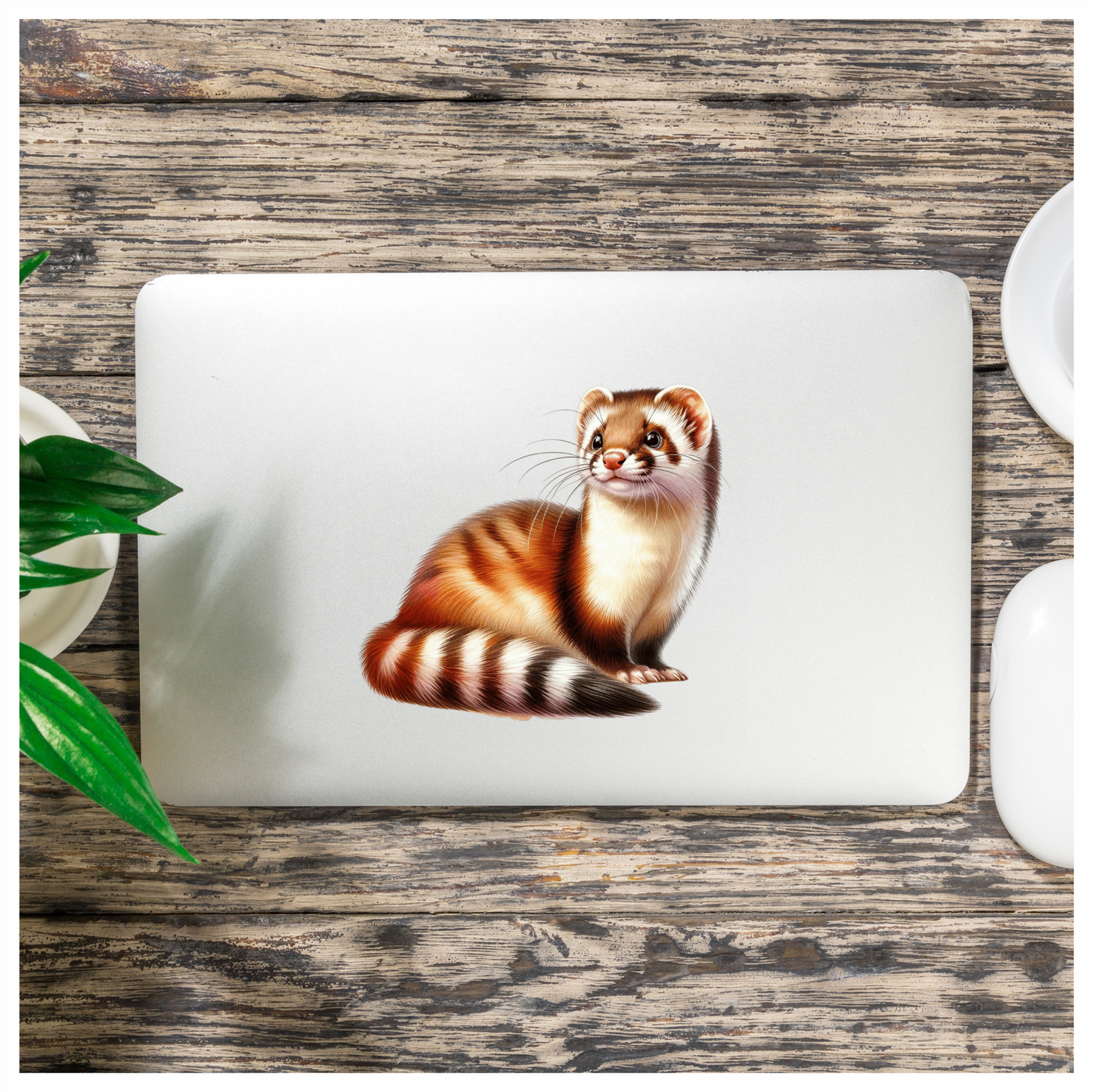 Ferret Brown White Stripe Vinyl Sticker Decal