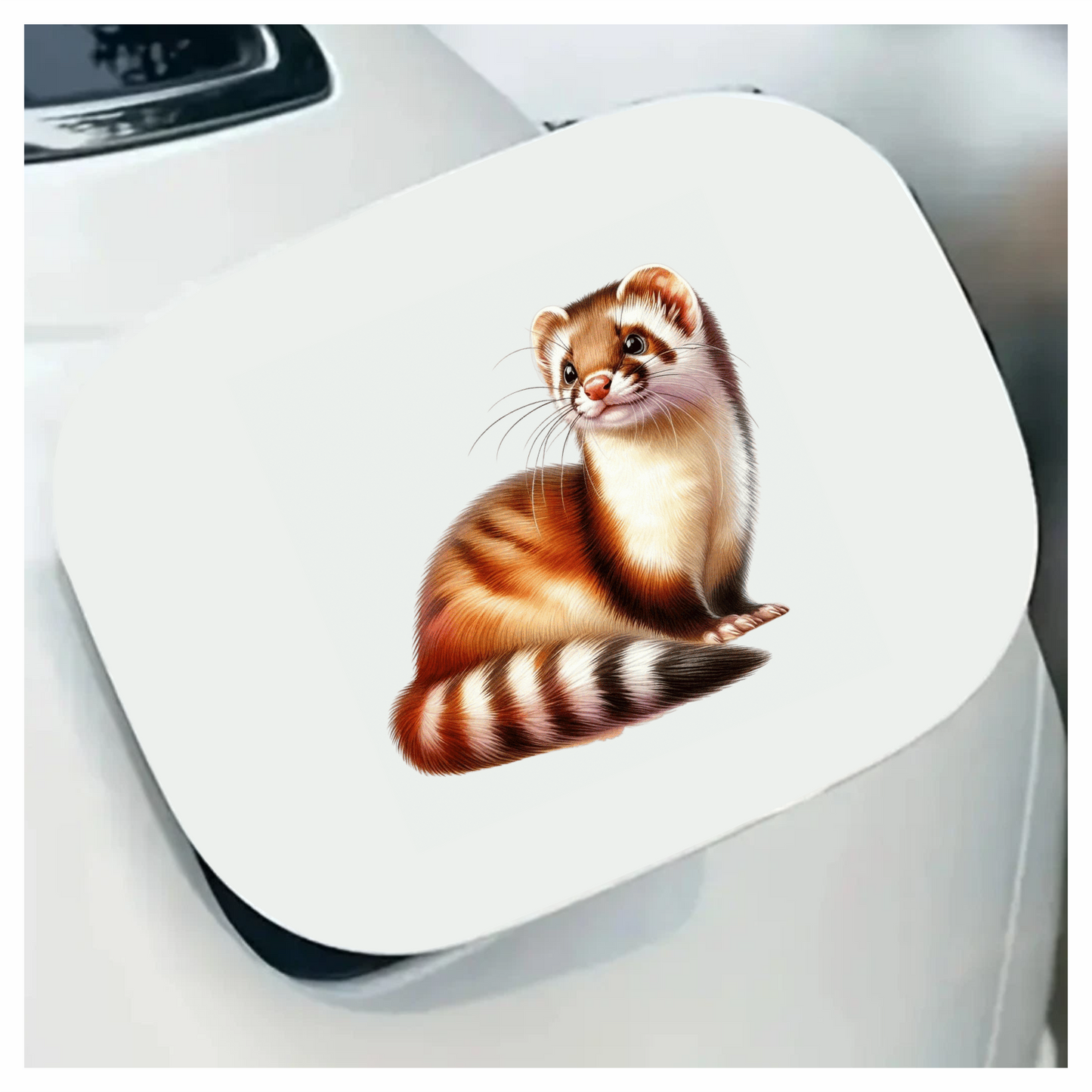 Ferret Brown White Stripe Vinyl Sticker Decal