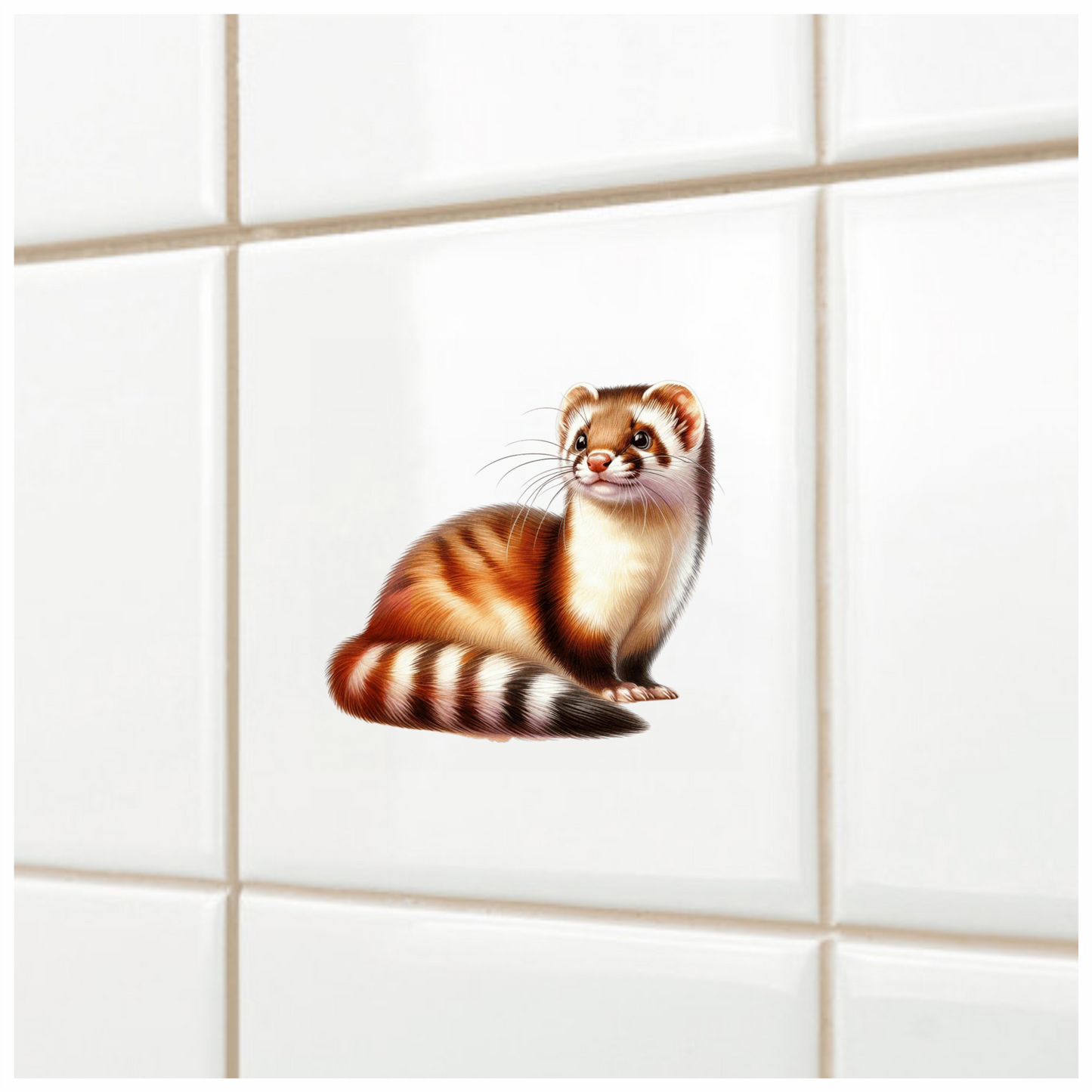 Ferret Brown White Stripe Vinyl Sticker Decal