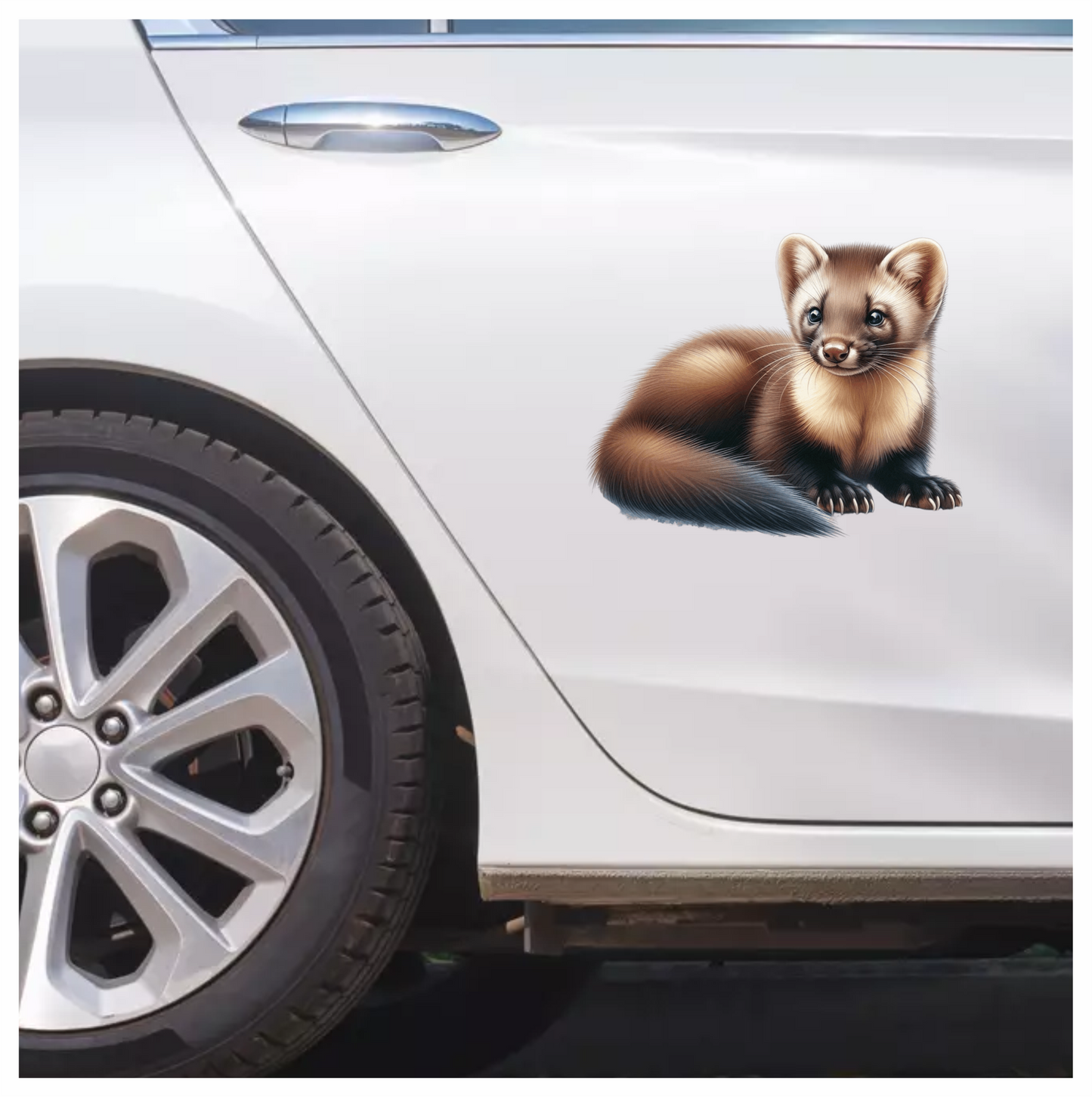 Marten Brown Fur Cute Animal Vinyl Sticker Decal