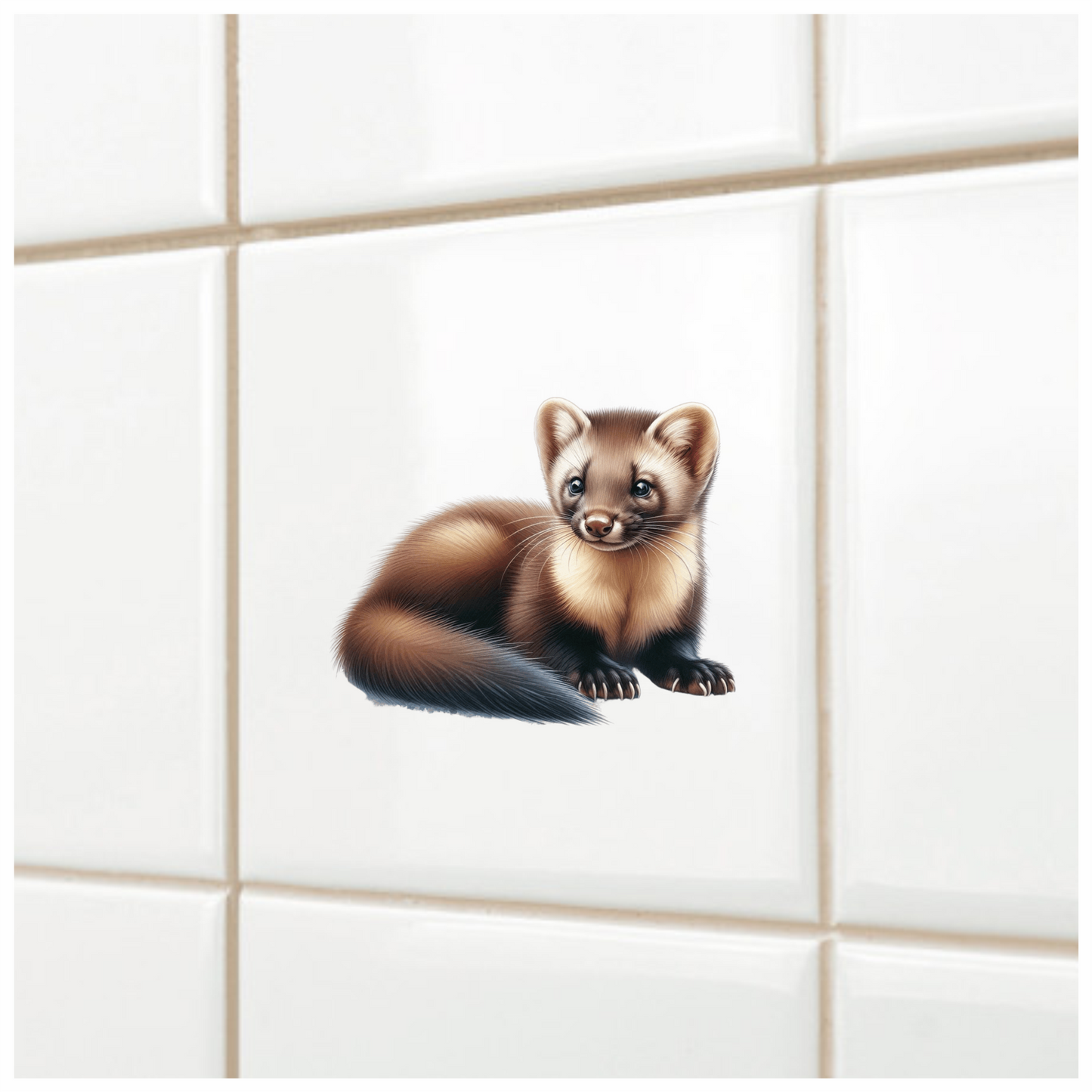 Marten Brown Fur Cute Animal Vinyl Sticker Decal