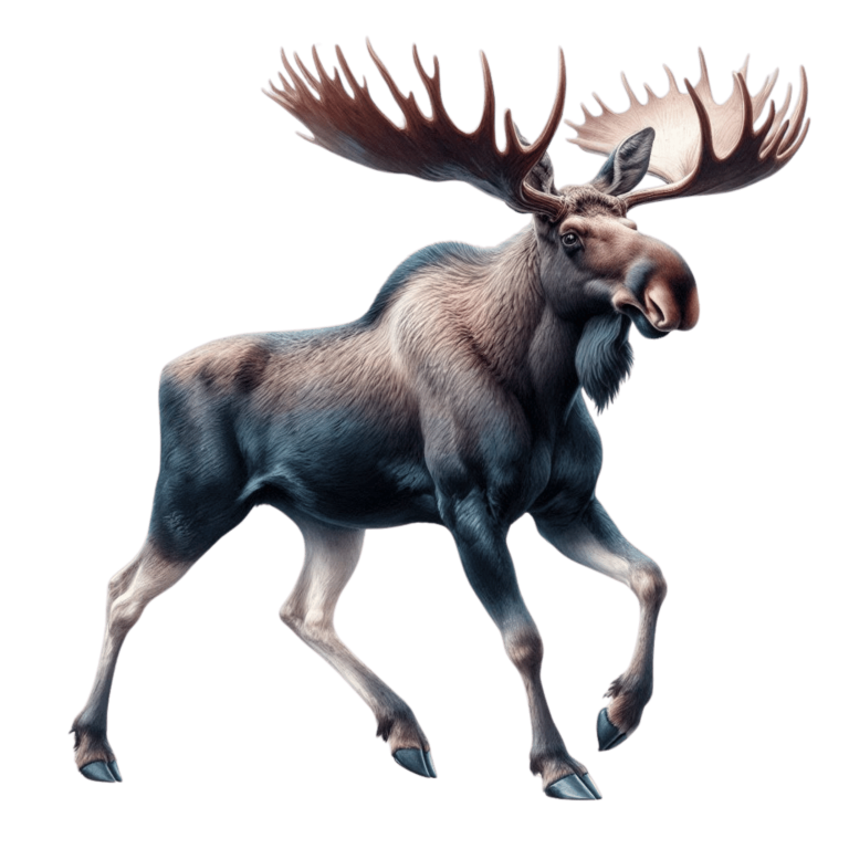 Moose Brown Forest Animal Running Vinyl Sticker Decal
