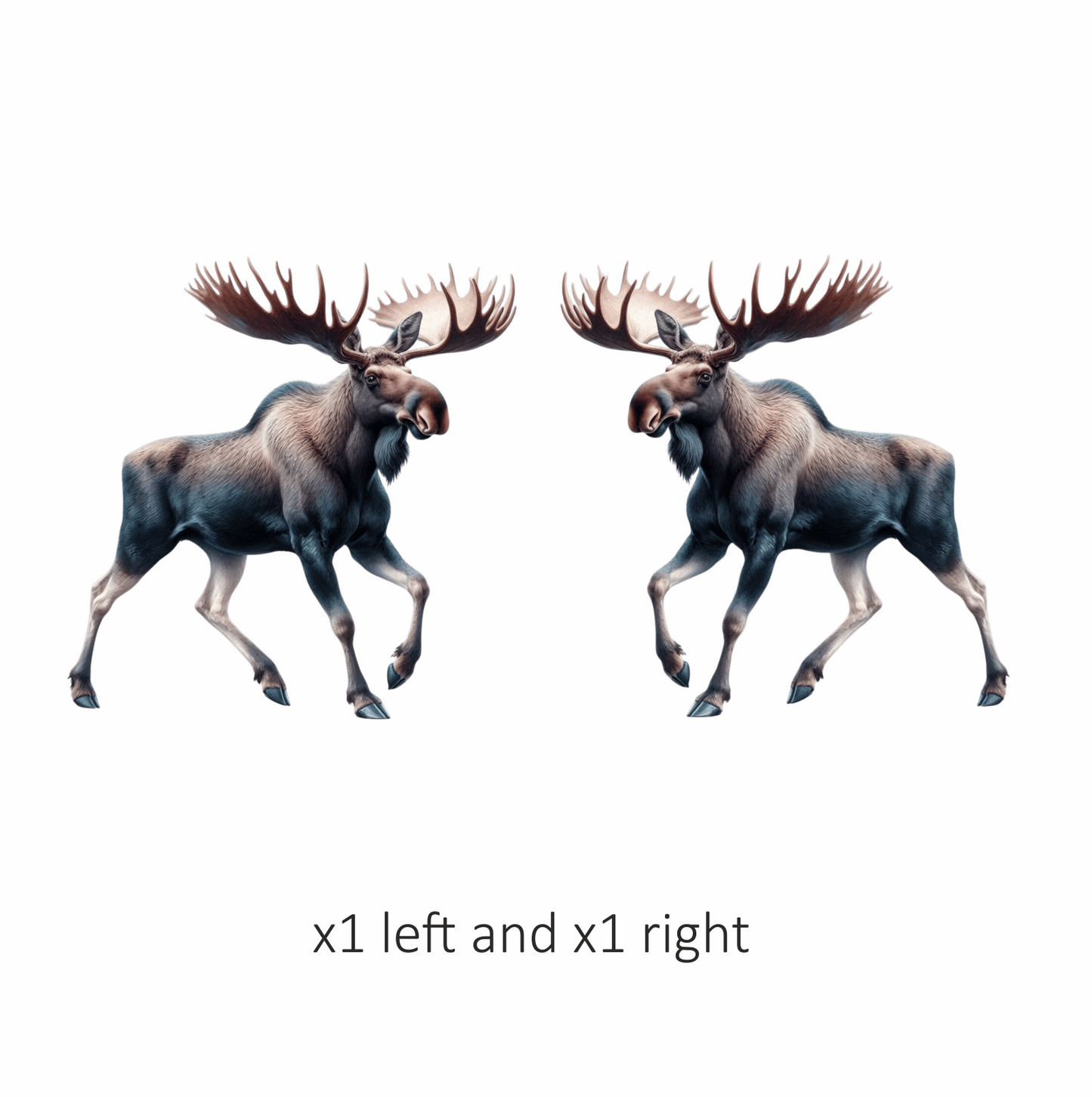 Moose Brown Forest Animal Running Vinyl Sticker Decal