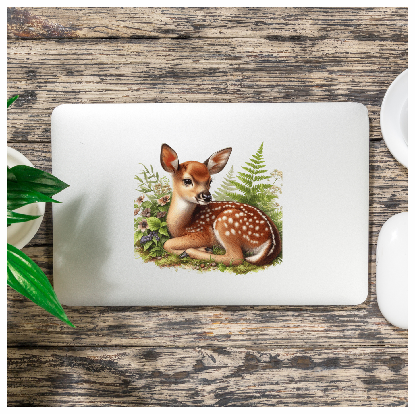Fawn Brown Forest Fern Vinyl Sticker Decal