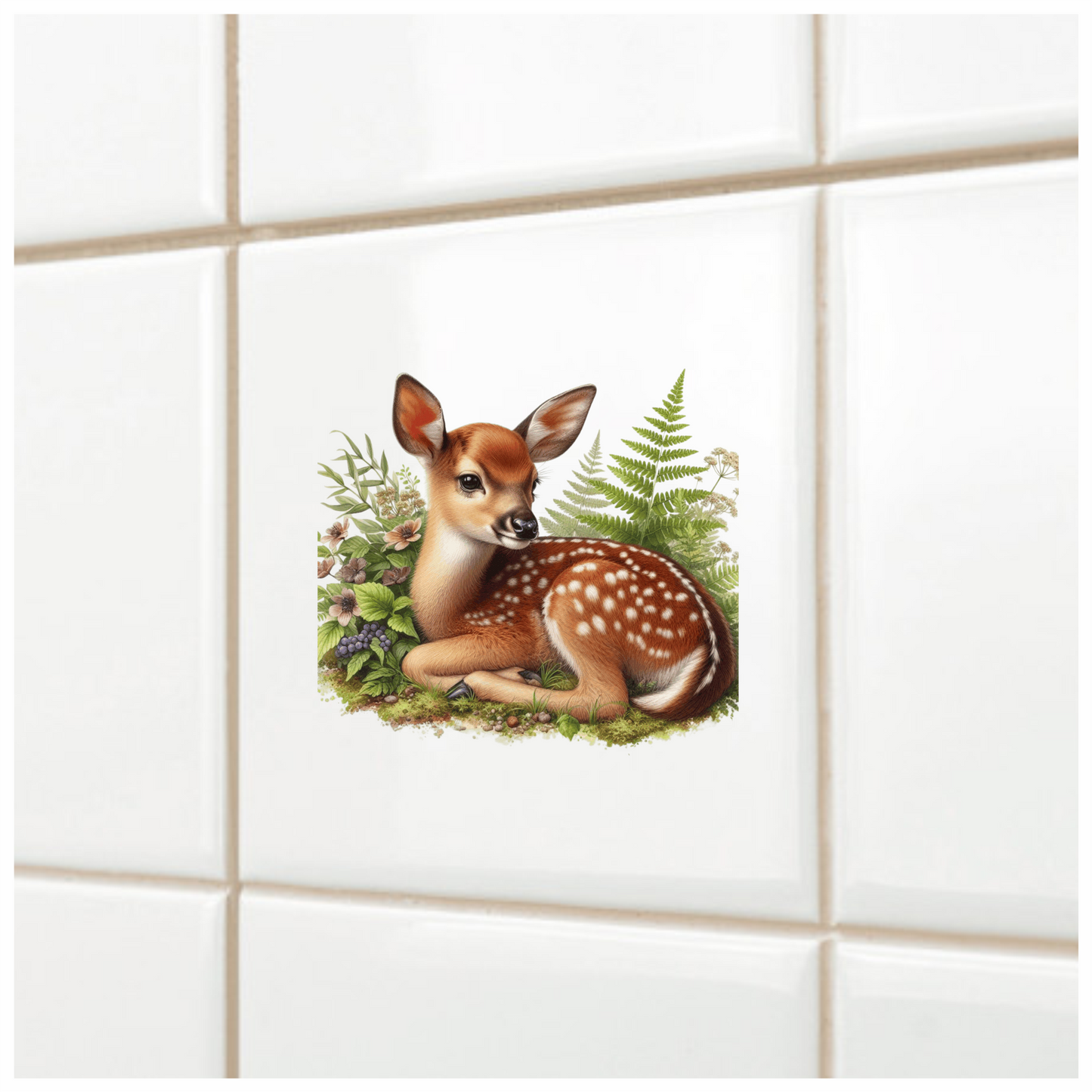Fawn Brown Forest Fern Vinyl Sticker Decal