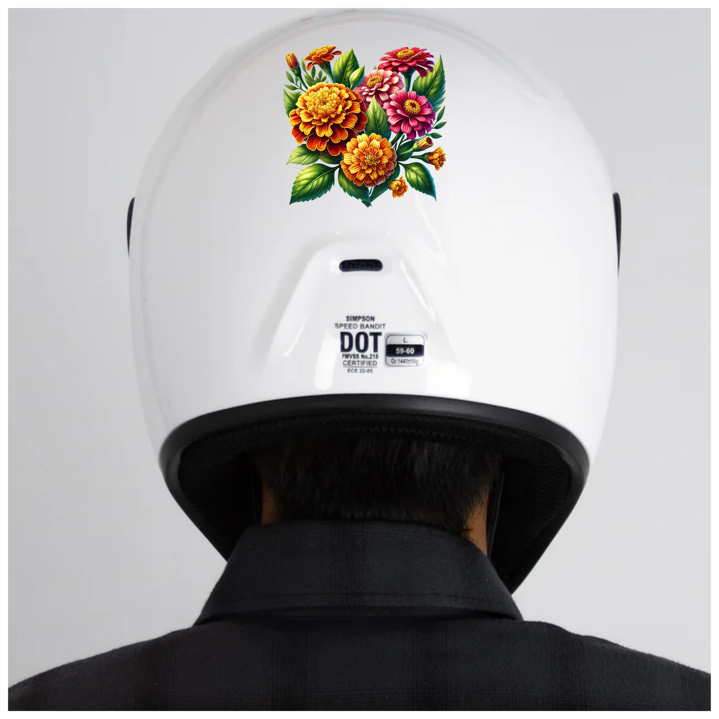 Flowers Orange Pink Green Leaves Vinyl Sticker Decal