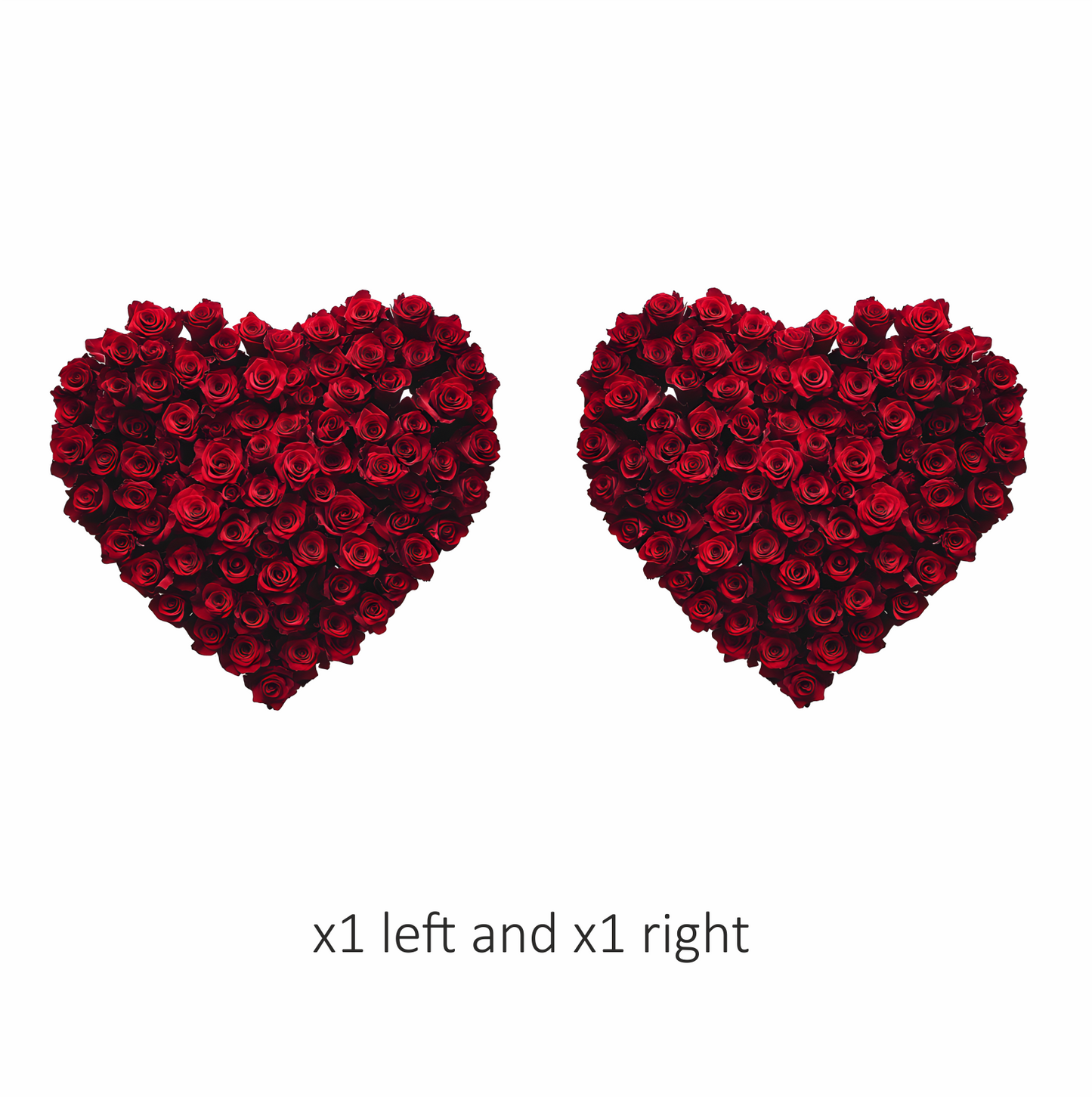 Red Roses Heart Shape Flower Arrangement Vinyl Sticker Decal