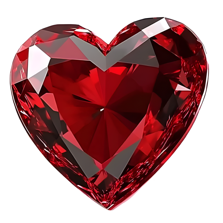 Red Heart Diamond Vinyl Sticker Decal
