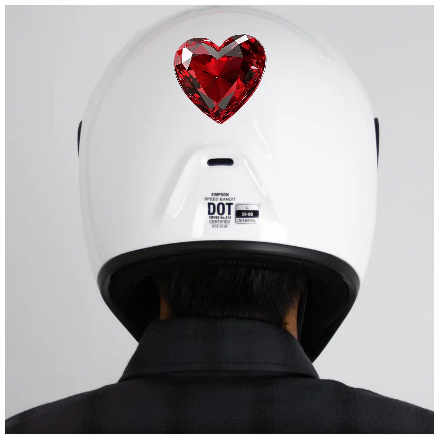 Red Heart Diamond Vinyl Sticker Decal