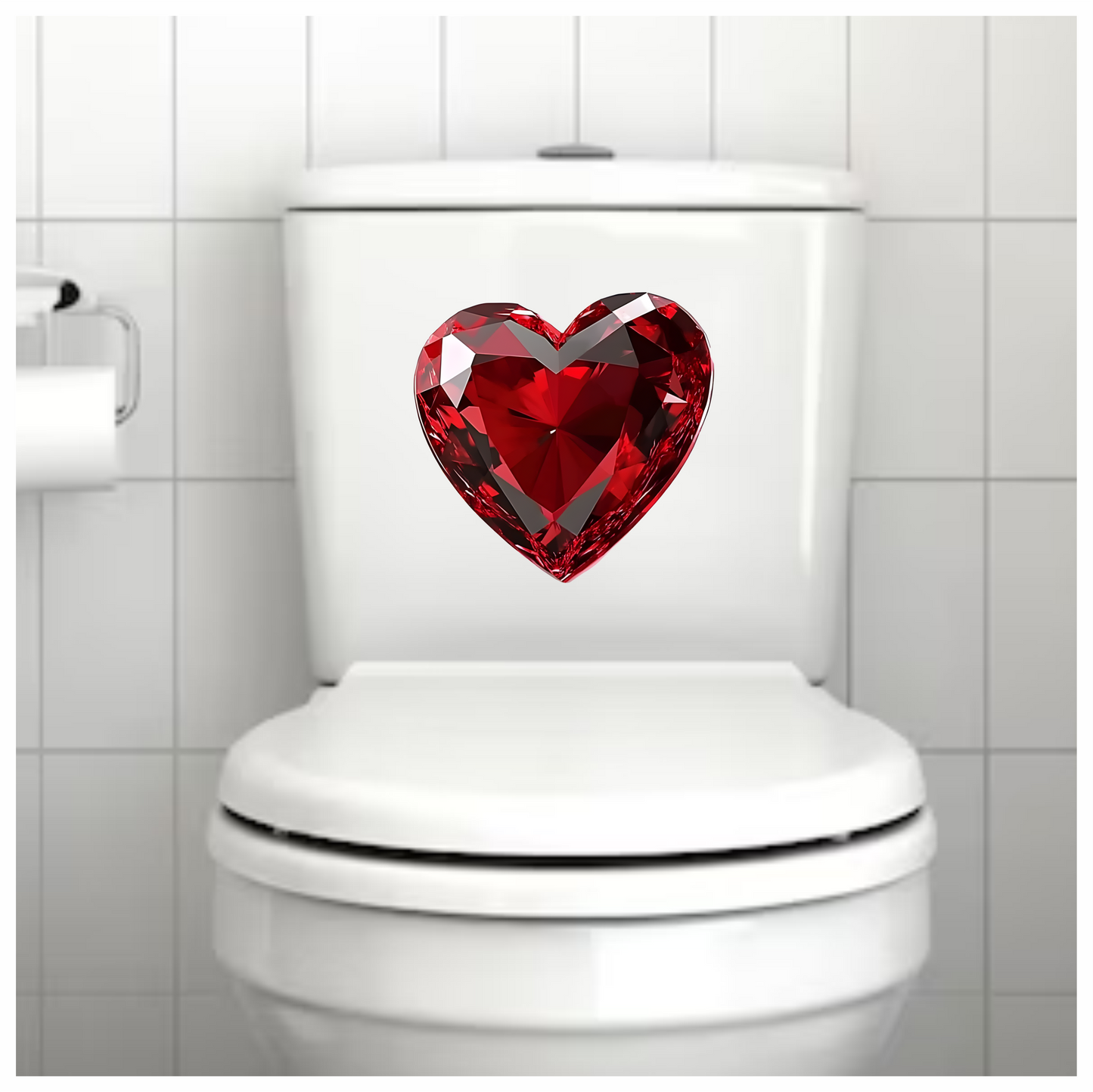 Red Heart Diamond Vinyl Sticker Decal