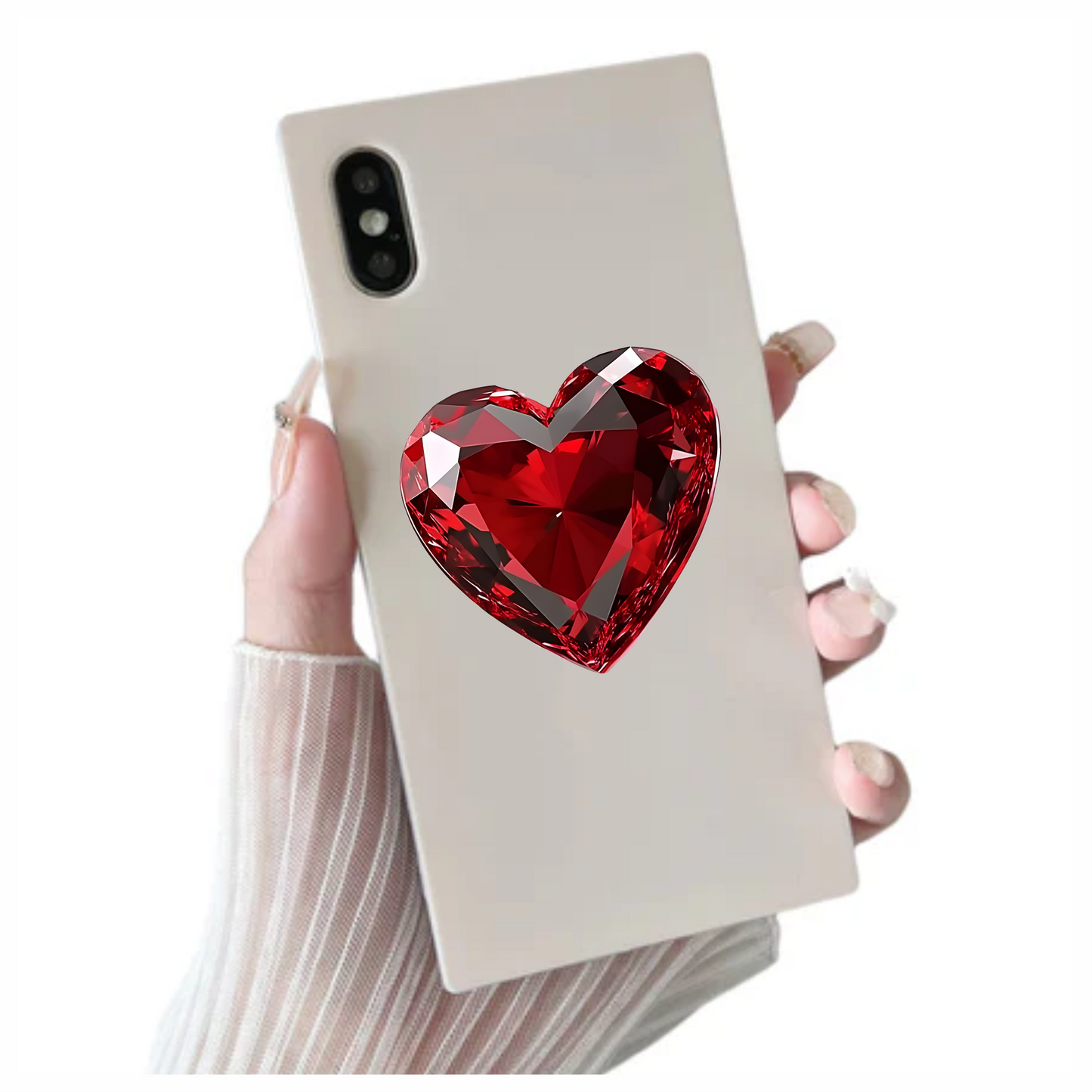 Red Heart Diamond Vinyl Sticker Decal