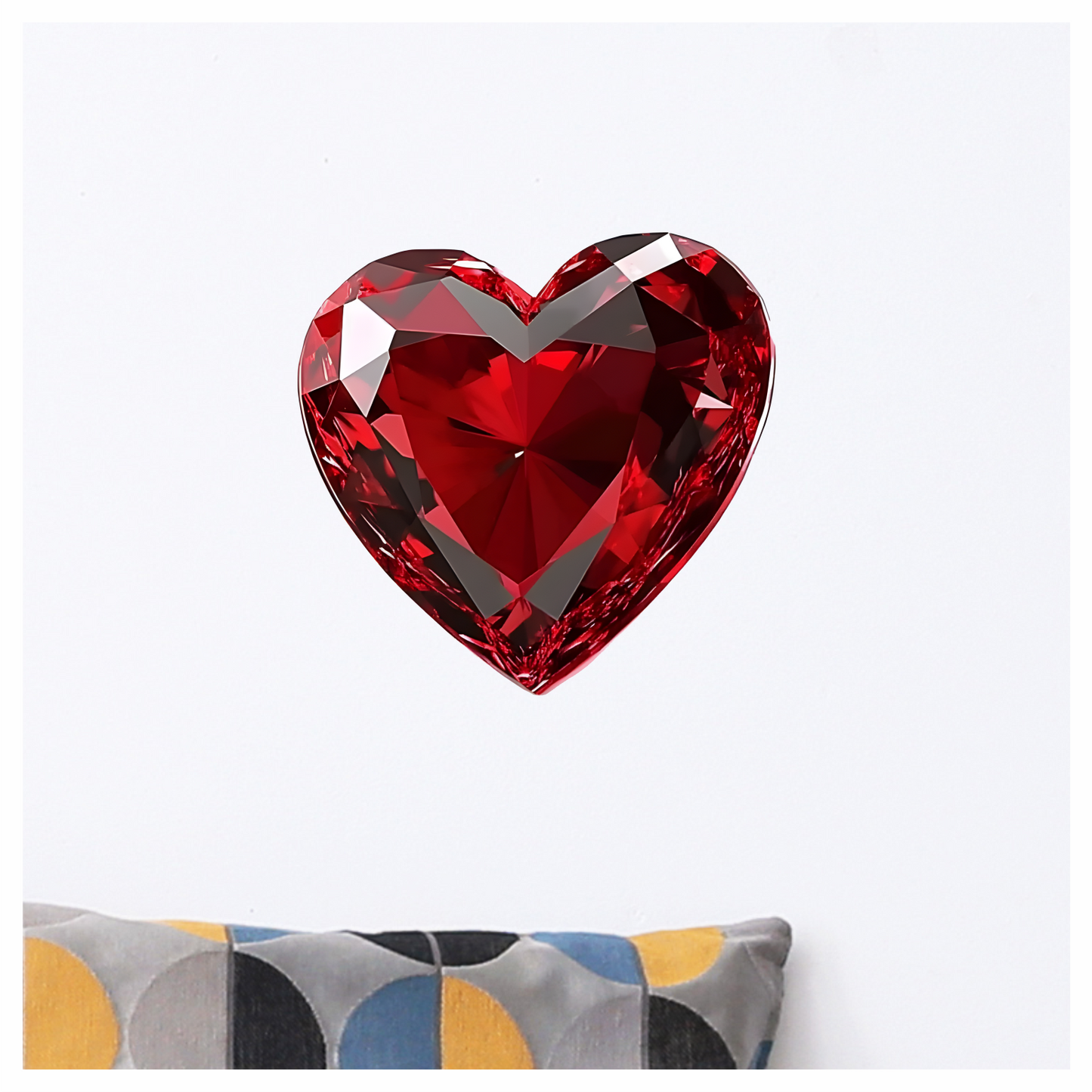 Red Heart Diamond Vinyl Sticker Decal