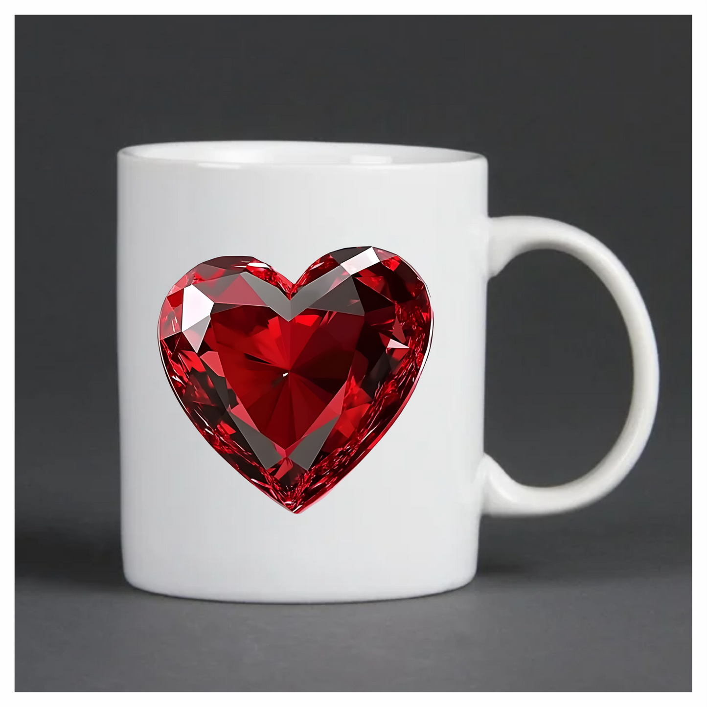 Red Heart Diamond Vinyl Sticker Decal